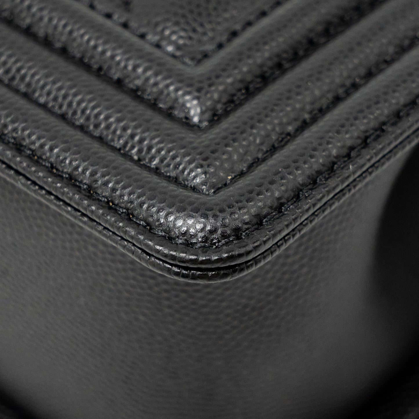 Chanel Small Boy Bag Caviar BLACK Ruthenium  (Microchip)