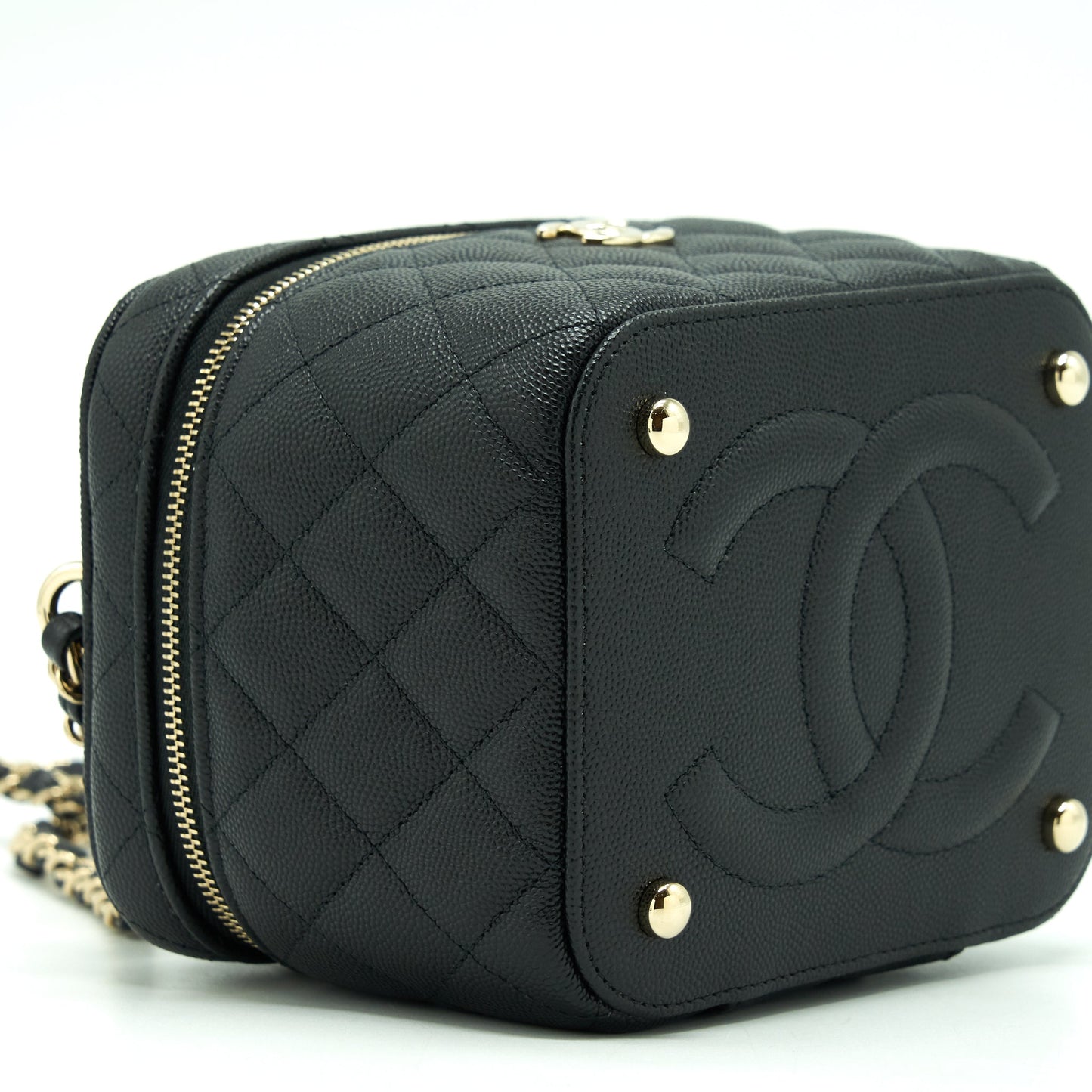 Chanel 22S Top Handle Vanity Caviar Black L (Microchip)