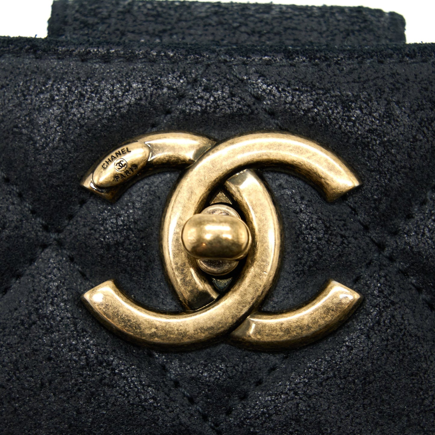 Chanel Tassel Hobo Bag Fringed Shiny Calfskin Black Brushed