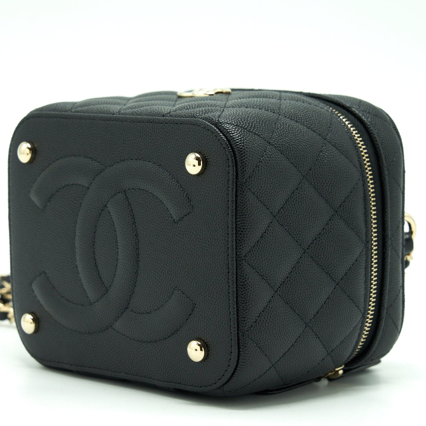 Chanel 22S Top Handle Vanity Caviar Black L (Microchip)