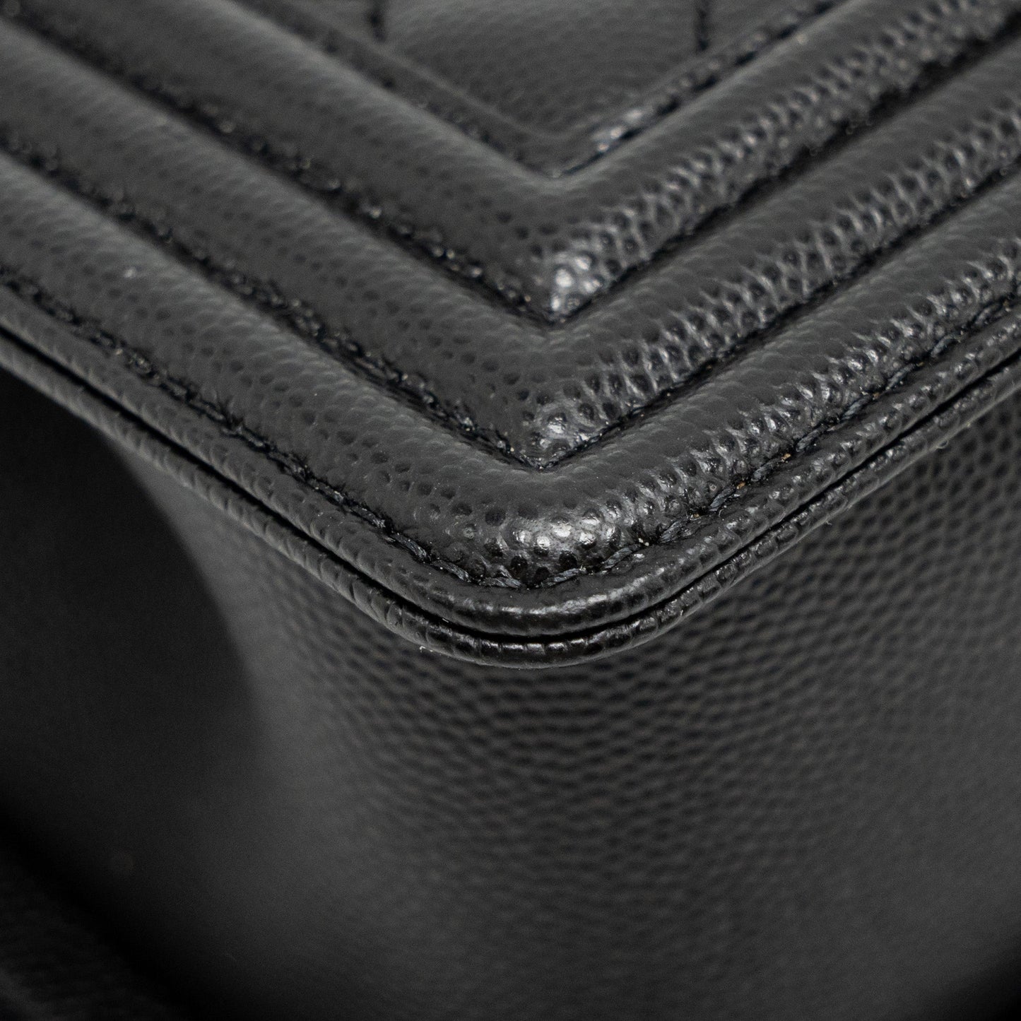 Chanel Small Boy Bag Caviar BLACK Ruthenium  (Microchip)