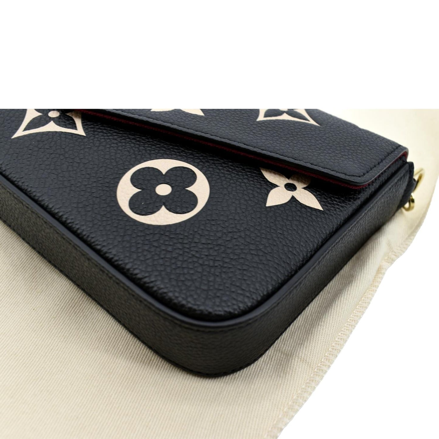 LOUIS VUITTON Felicie Pochette Monogram Empreinte Crossbody Bag Bicolor