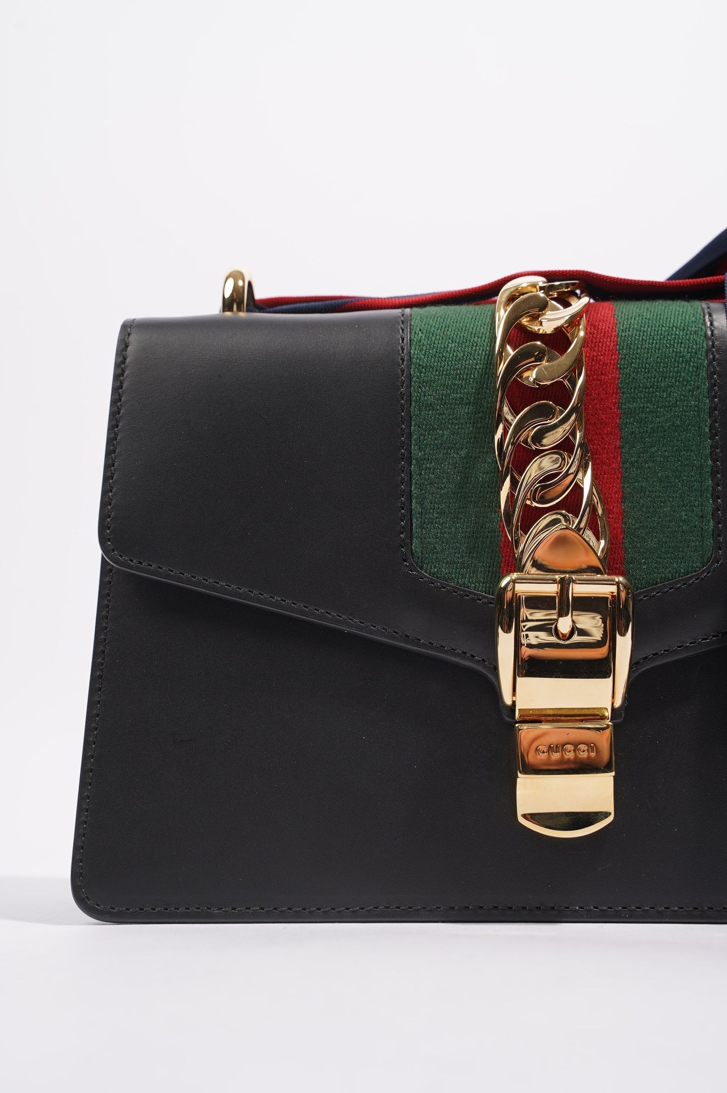 Gucci Womens Sylvie Black / Green / Red Medium
