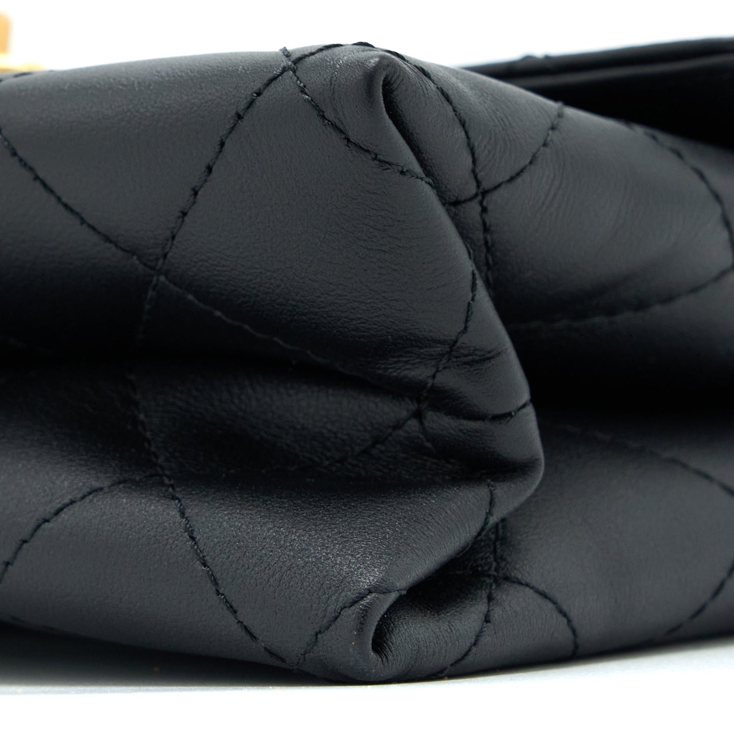 Chanel Handle Flap Bag Calfskin Black Brushed  (Microchip)