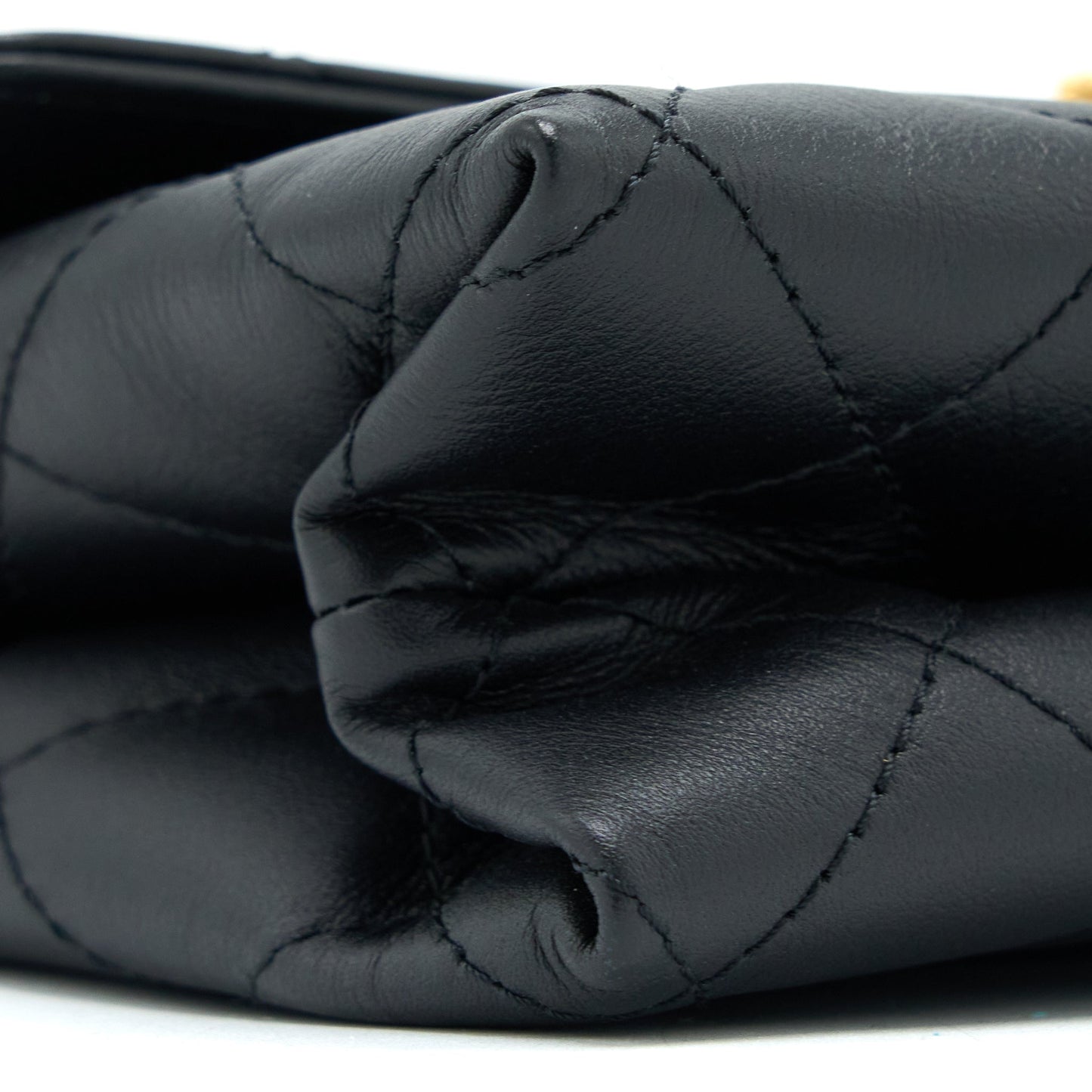 Chanel Handle Flap Bag Calfskin Black Brushed  (Microchip)