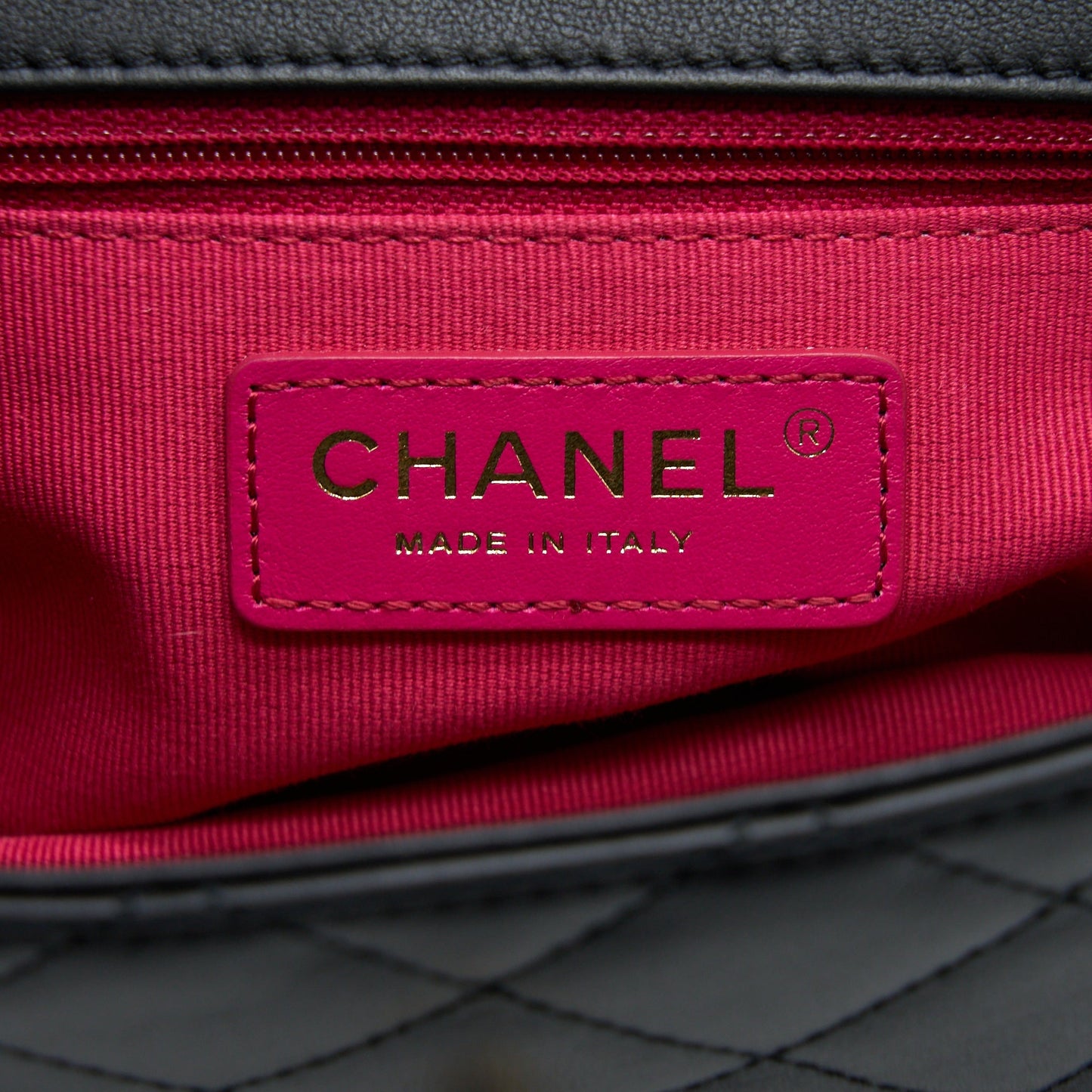 Chanel Handle Flap Bag Calfskin Black Brushed  (Microchip)