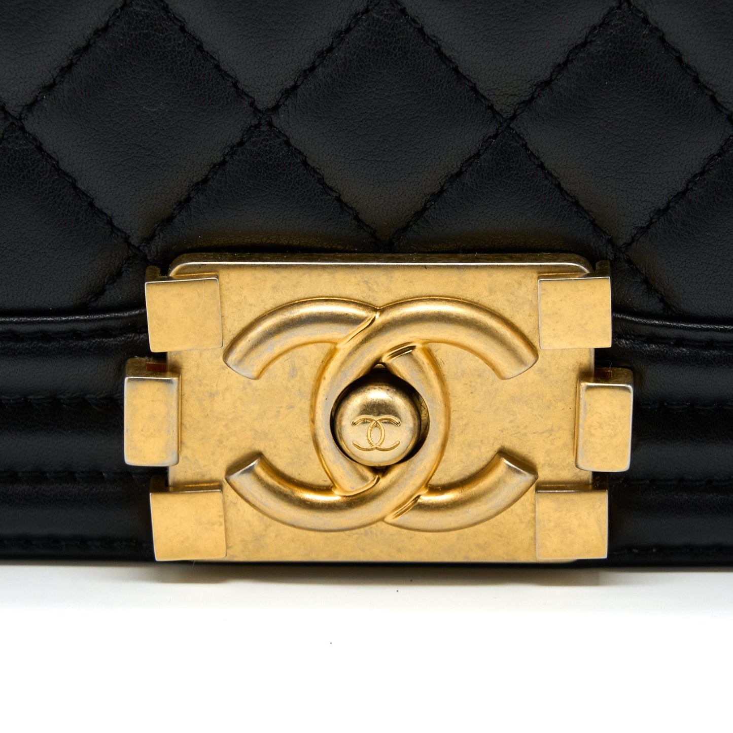 Chanel Medium Boy Bag Calfskin Black Brushed