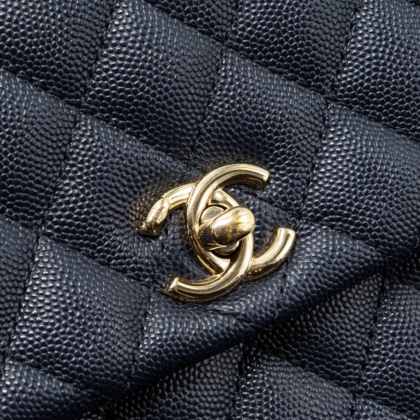 Chanel Small Coco Handle Bag Caviar Navy L