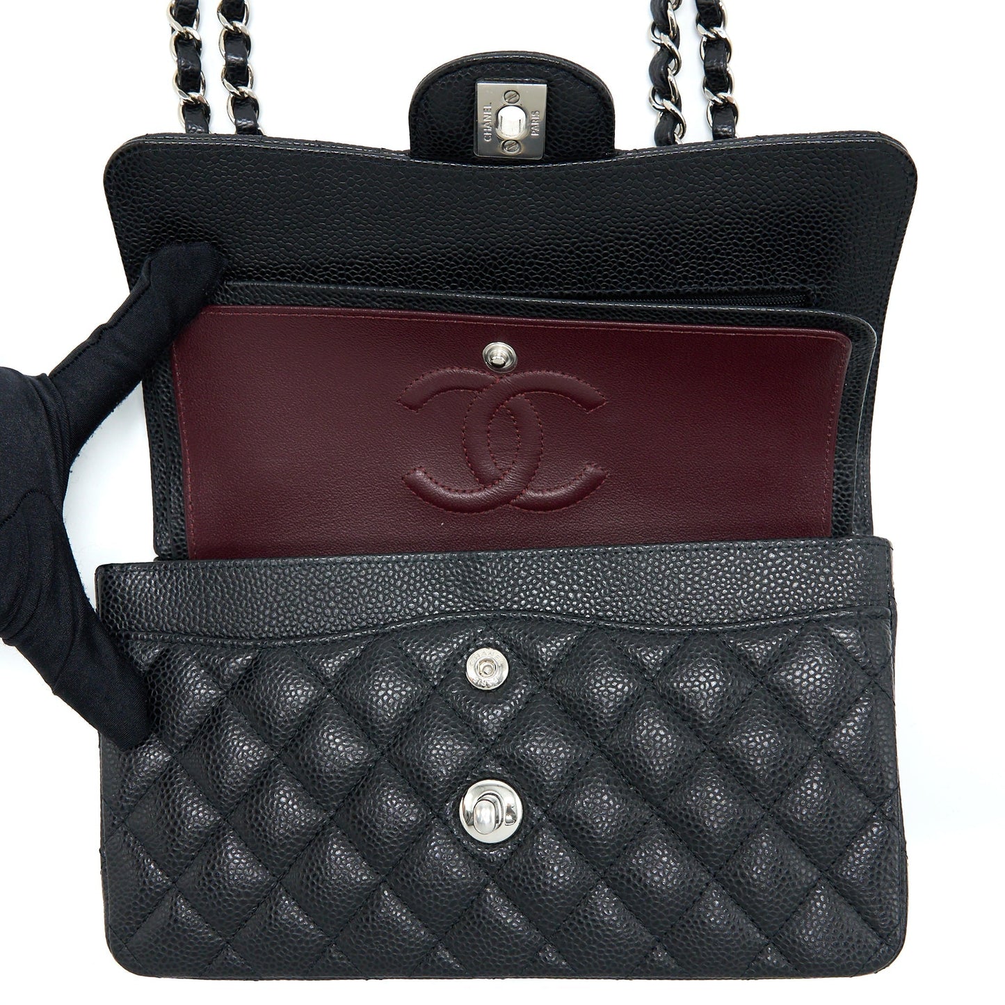 Chanel Small Classic Flap Bag Caviar Black