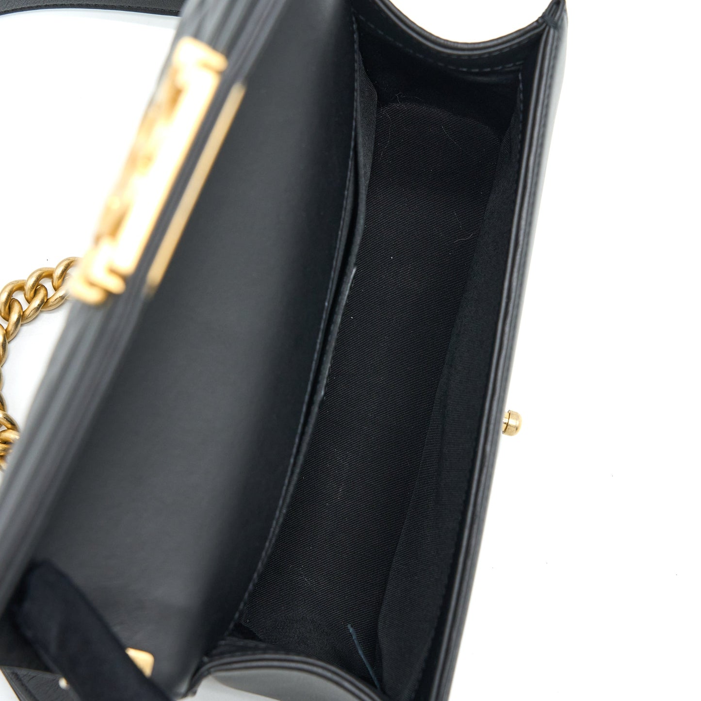 Chanel Medium Boy Bag Calfskin Black Brushed