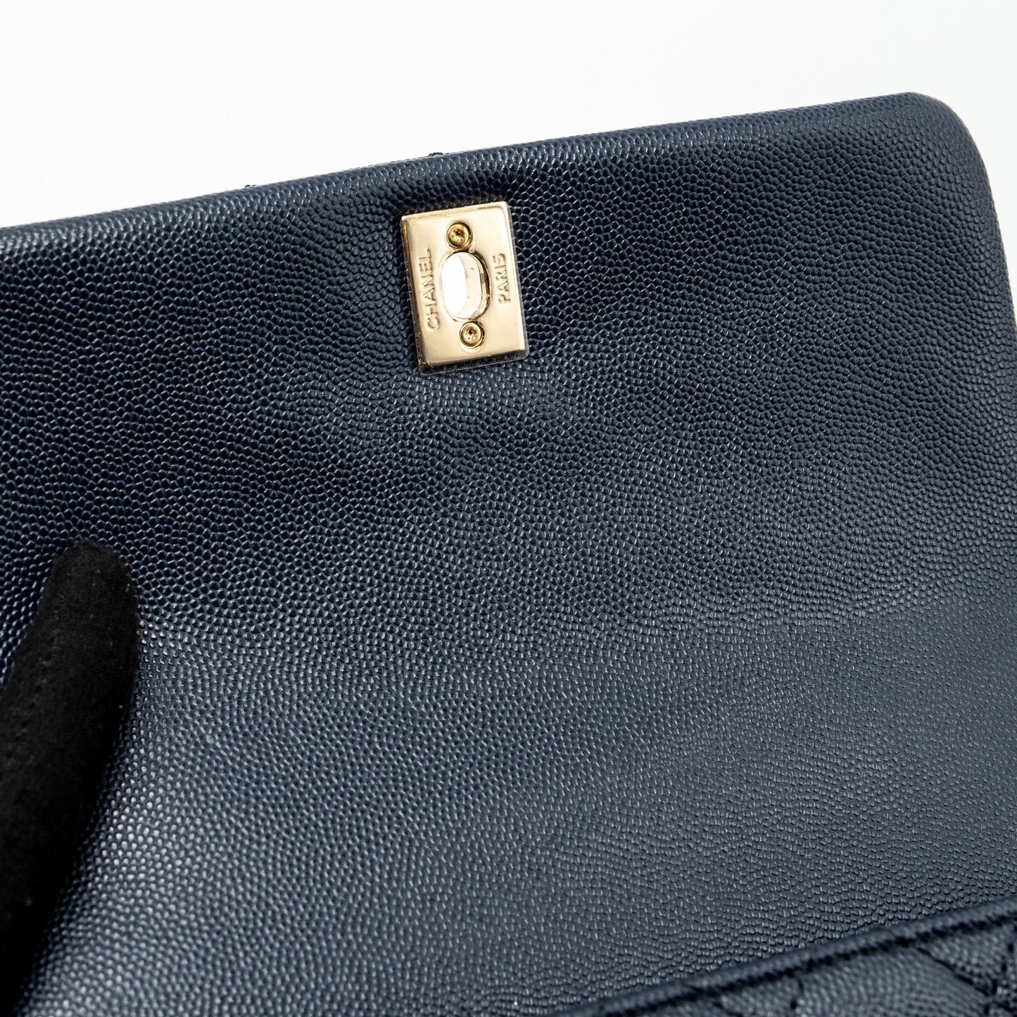 Chanel Small Coco Handle Bag Caviar Navy L