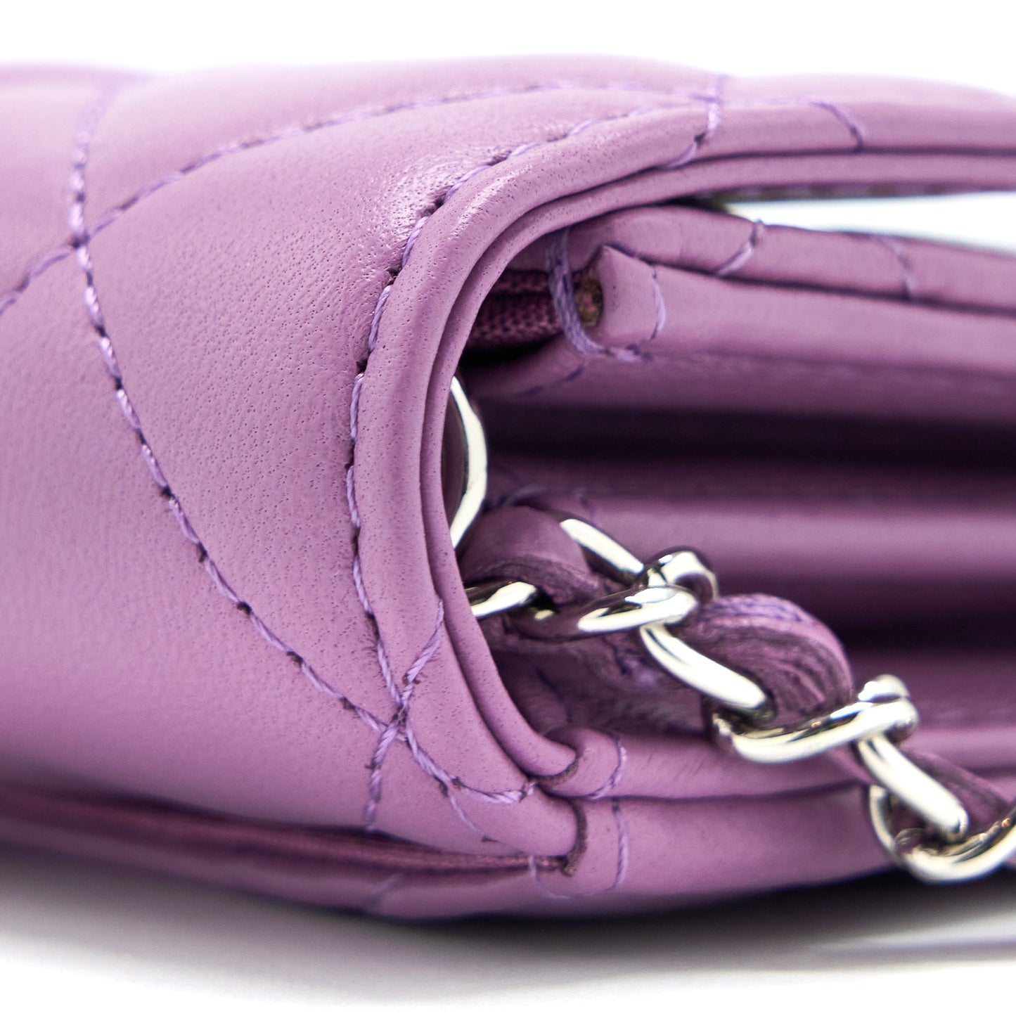 Chanel Clutch On Chain Lambskin Purple