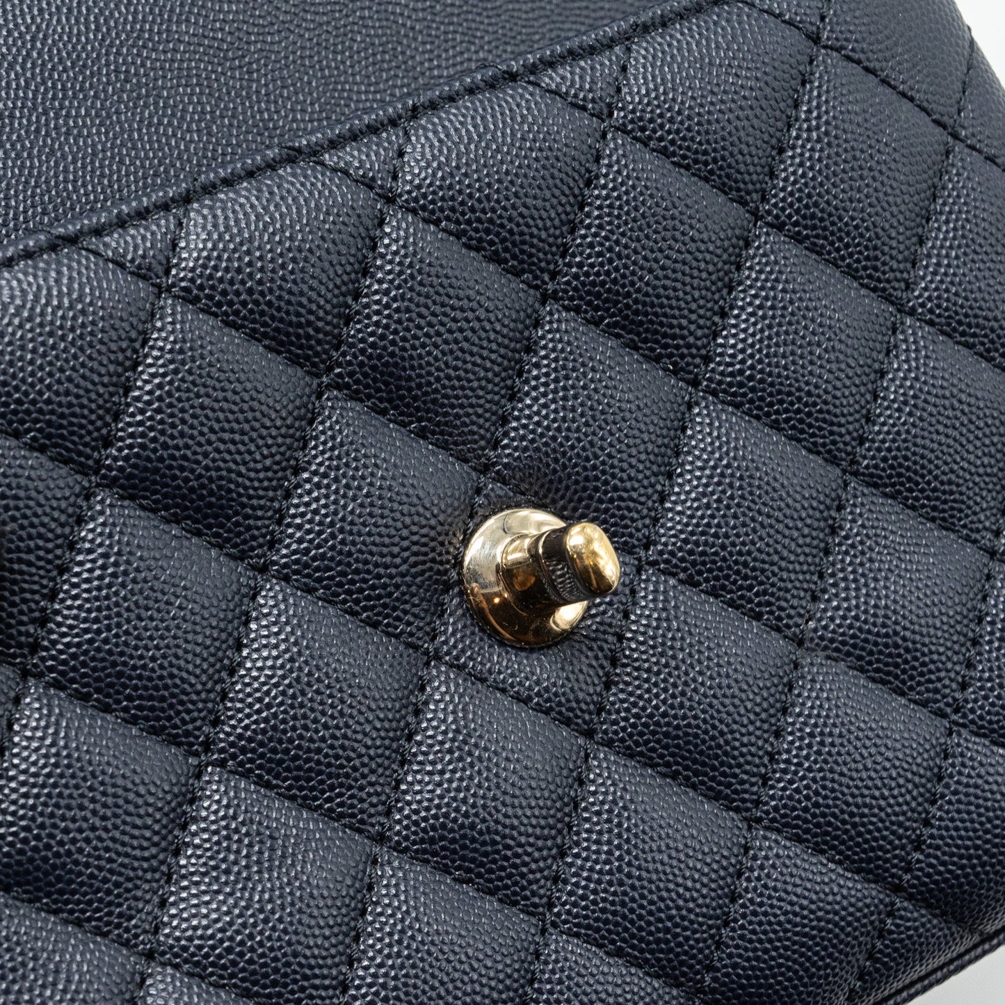 Chanel Small Coco Handle Bag Caviar Navy L