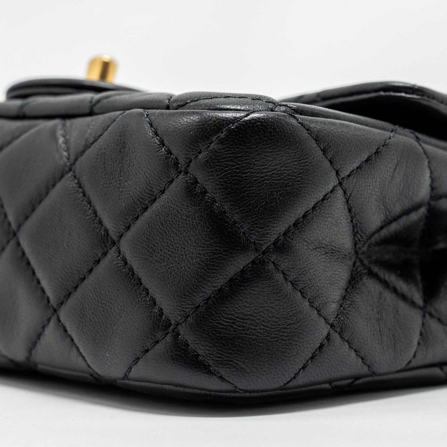 Chanel Pearl Crush mini Rectangular flap bag lambskin black  (microchip)