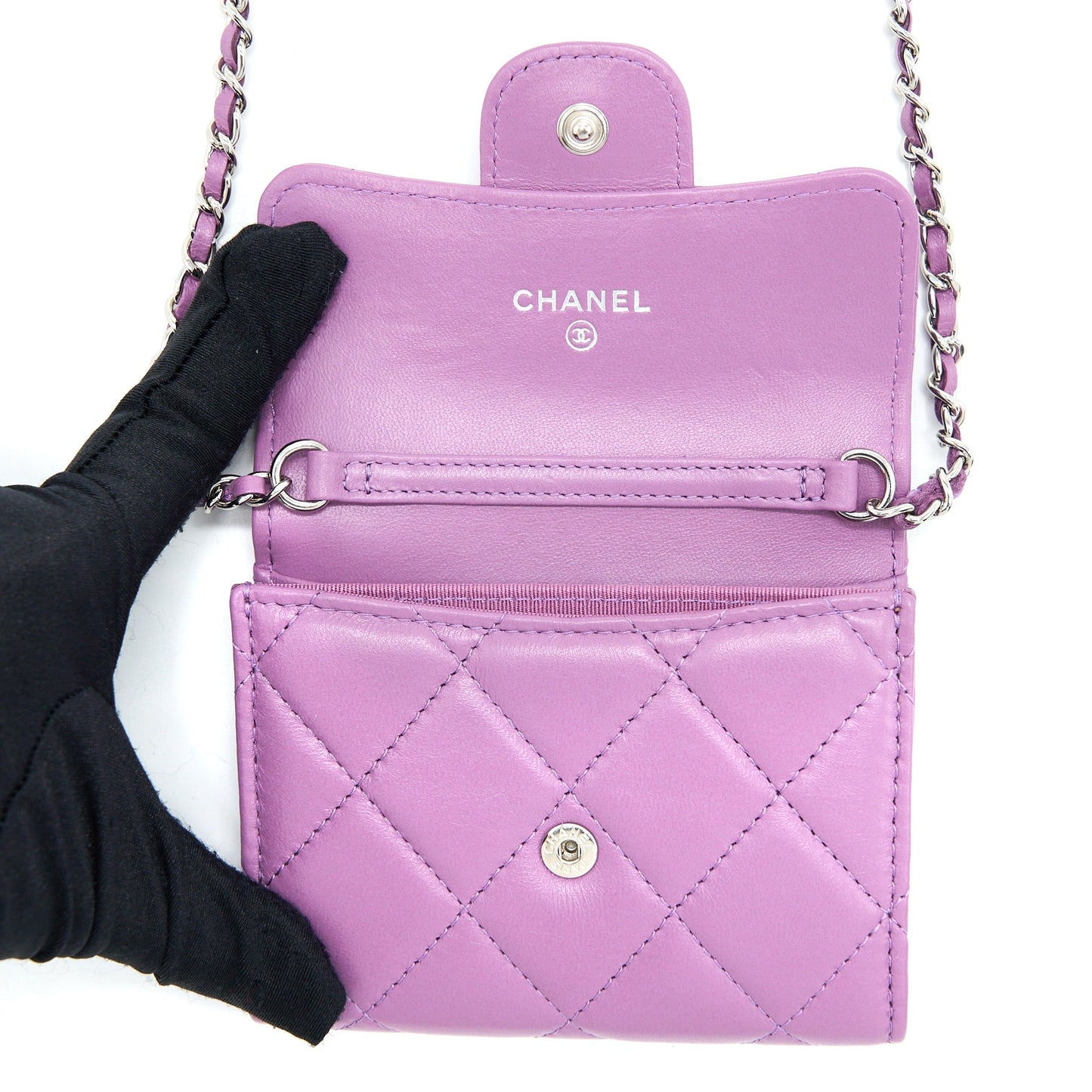 Chanel Clutch On Chain Lambskin Purple
