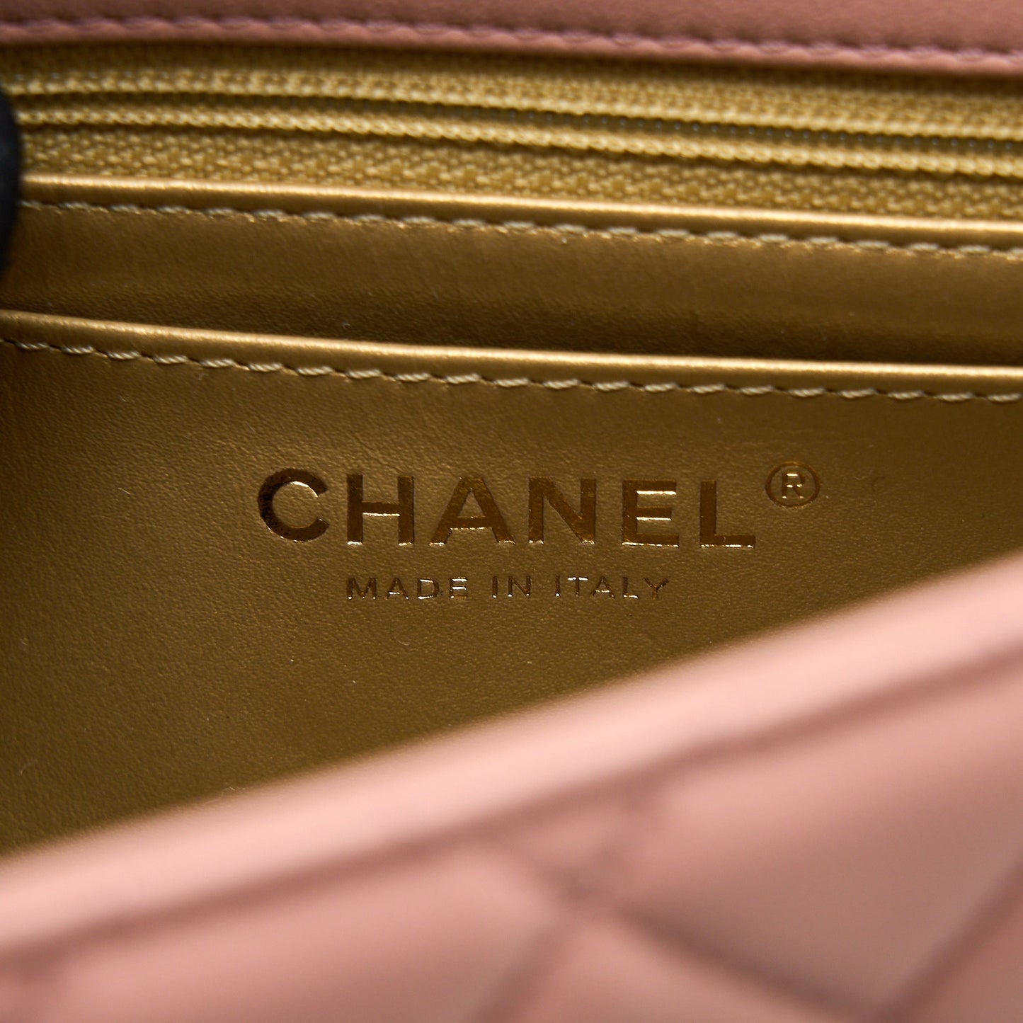 Chanel Pearl Crush Mini Square Flap Bag Lambskin Dark Pink  (Microchip)