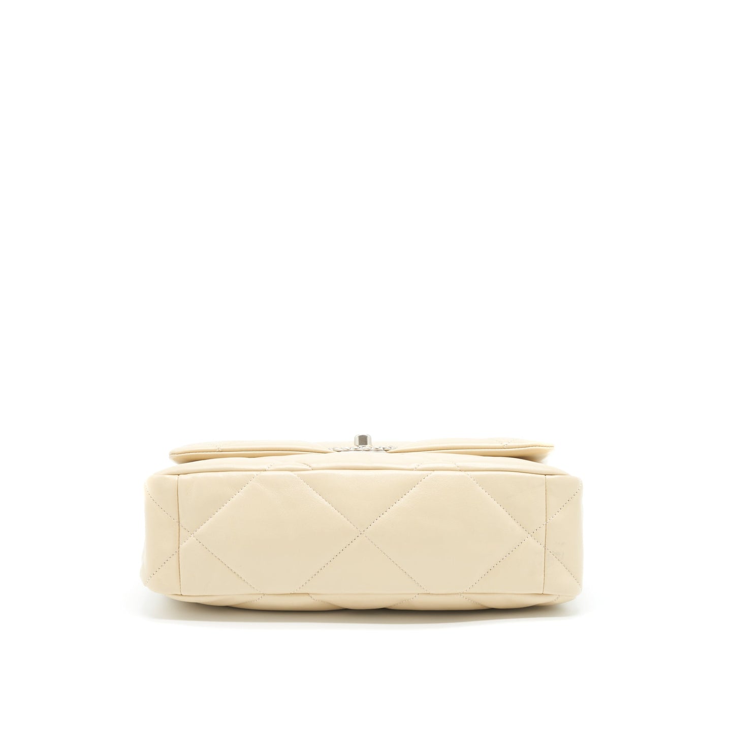 Chanel Medium 19 Bag Quilted Goatskin leather Light Beige Gold/Silver Hardware