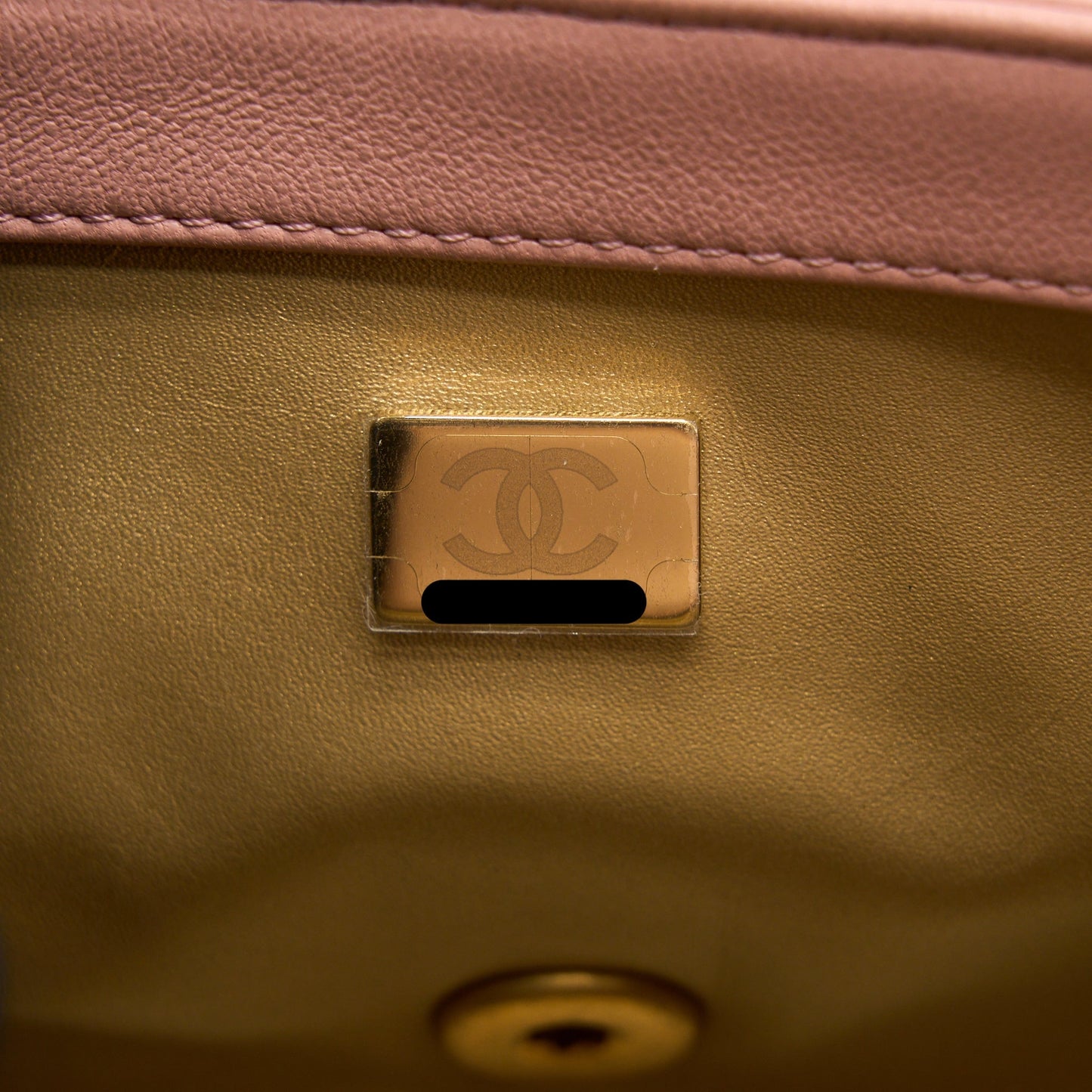 Chanel Pearl Crush Mini Square Flap Bag Lambskin Dark Pink  (Microchip)