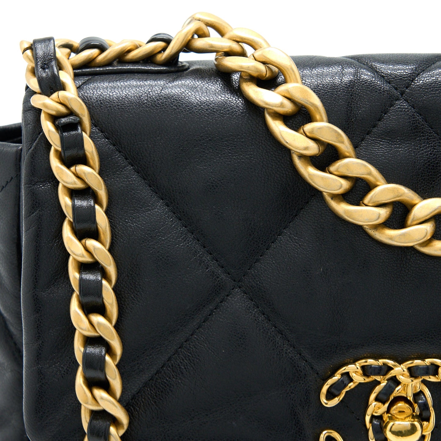 Chanel Small 19 Bag Goatskin Black