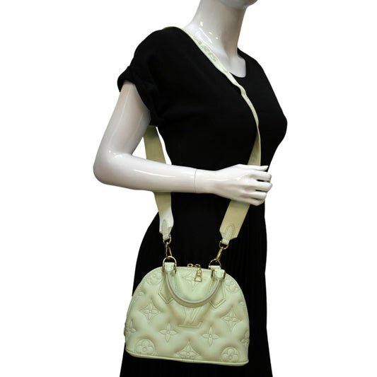 Louis Vuitton Alma BB Bubblegram Quilted Leather Satchel Crossbody Bag Green