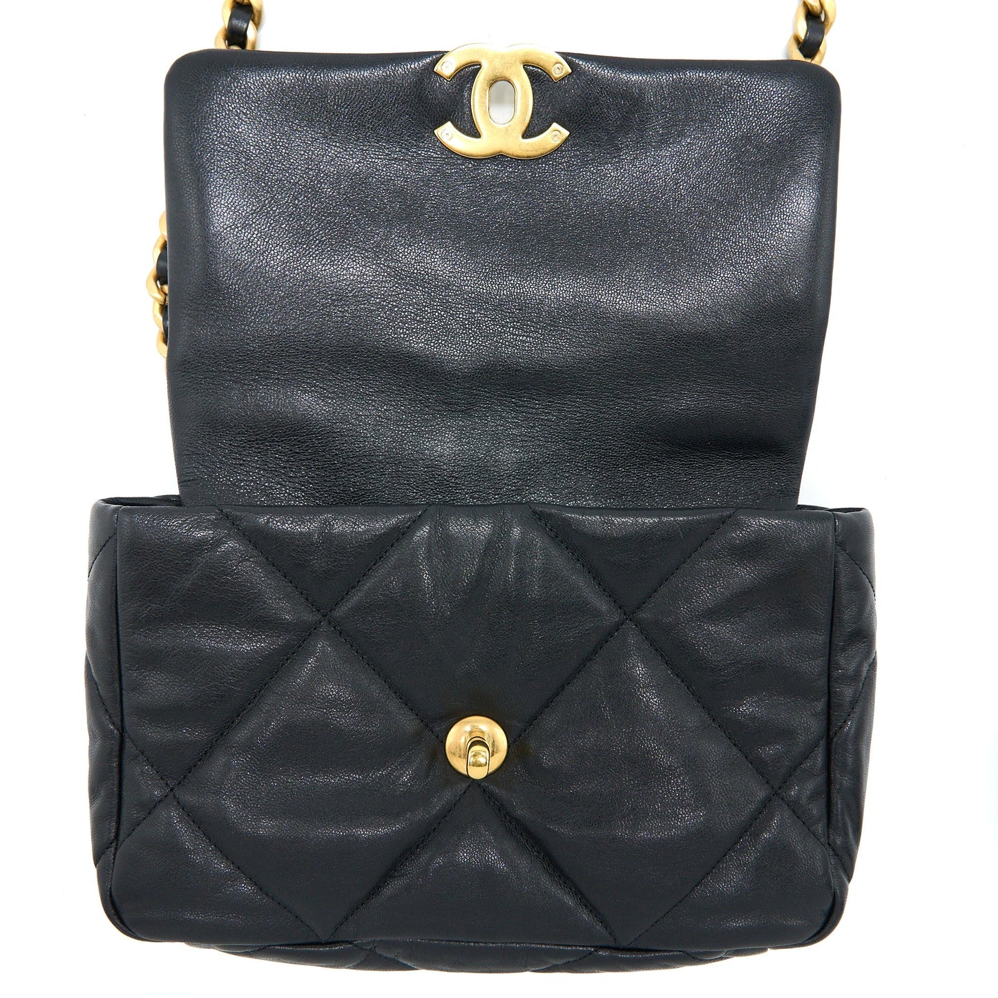 Chanel Small 19 Bag Goatskin Black