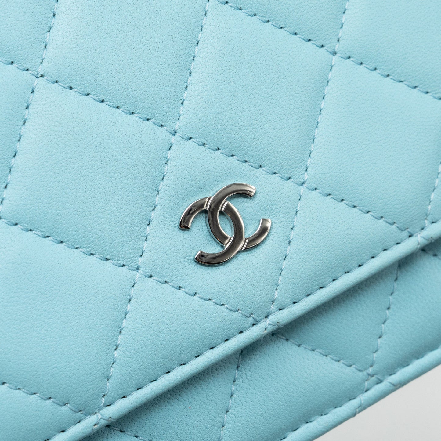 Chanel Classic Wallet On Chain Lambskin Light Blue