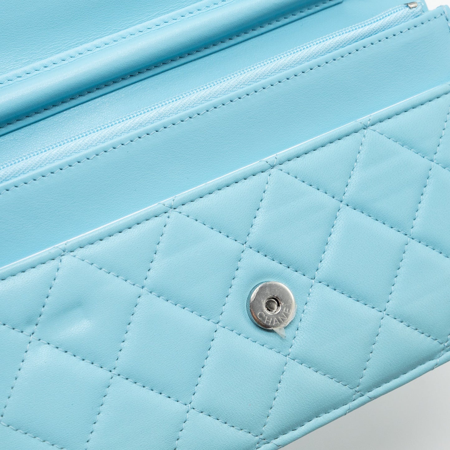 Chanel Classic Wallet On Chain Lambskin Light Blue