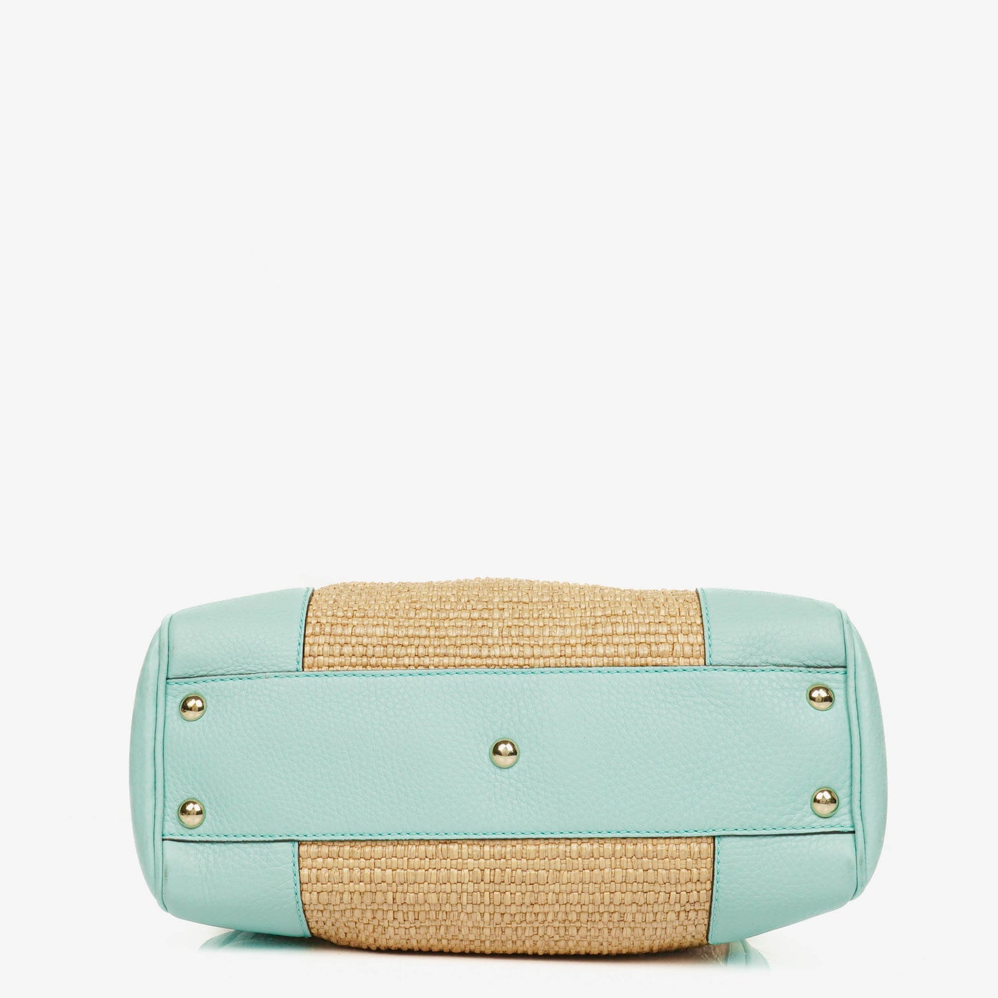 Gucci Woven Straw and Leather Bamboo Shopper Tote Bag