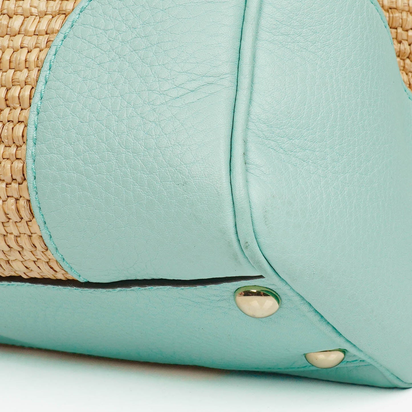Gucci Woven Straw and Leather Bamboo Shopper Tote Bag