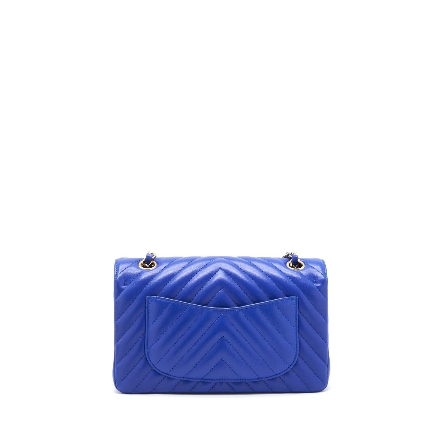 Chanel Small Classic Flap Bag Chevron Lambskin Blue L