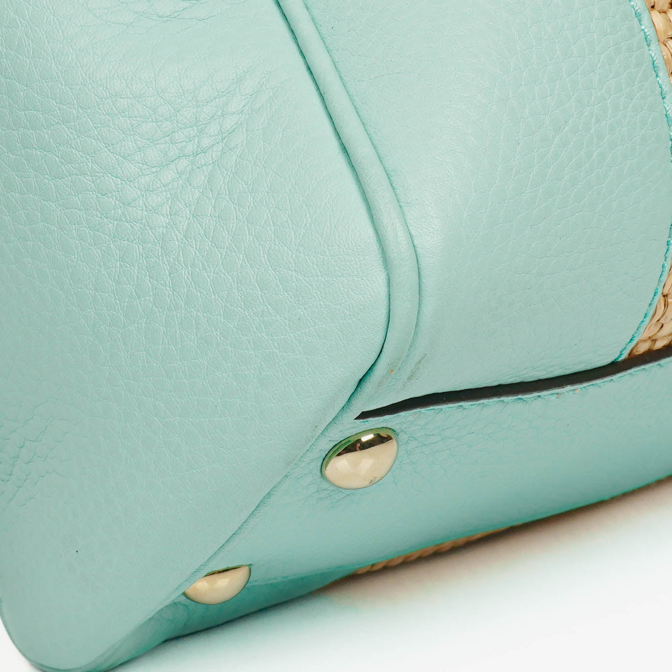 Gucci Woven Straw and Leather Bamboo Shopper Tote Bag