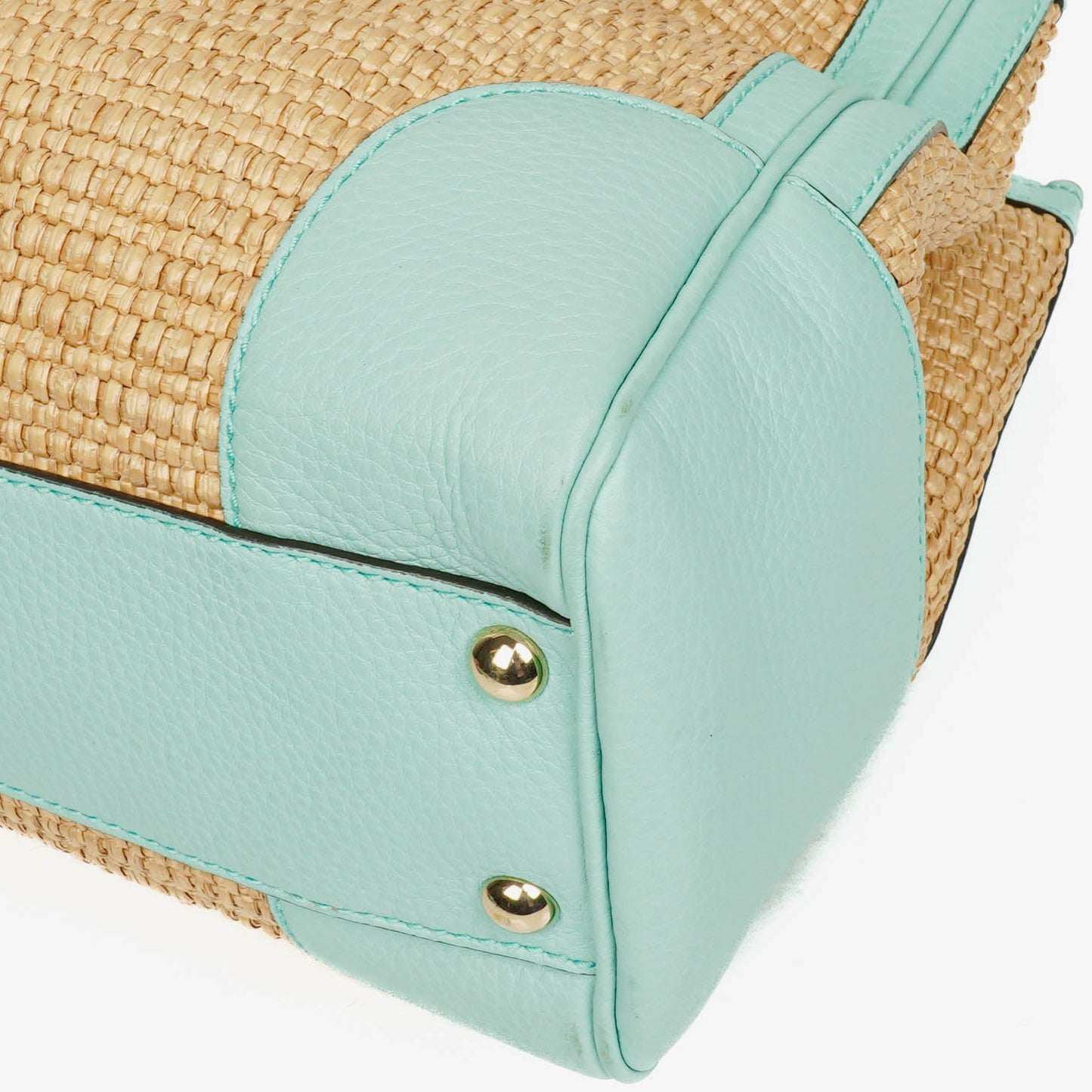 Gucci Woven Straw and Leather Bamboo Shopper Tote Bag
