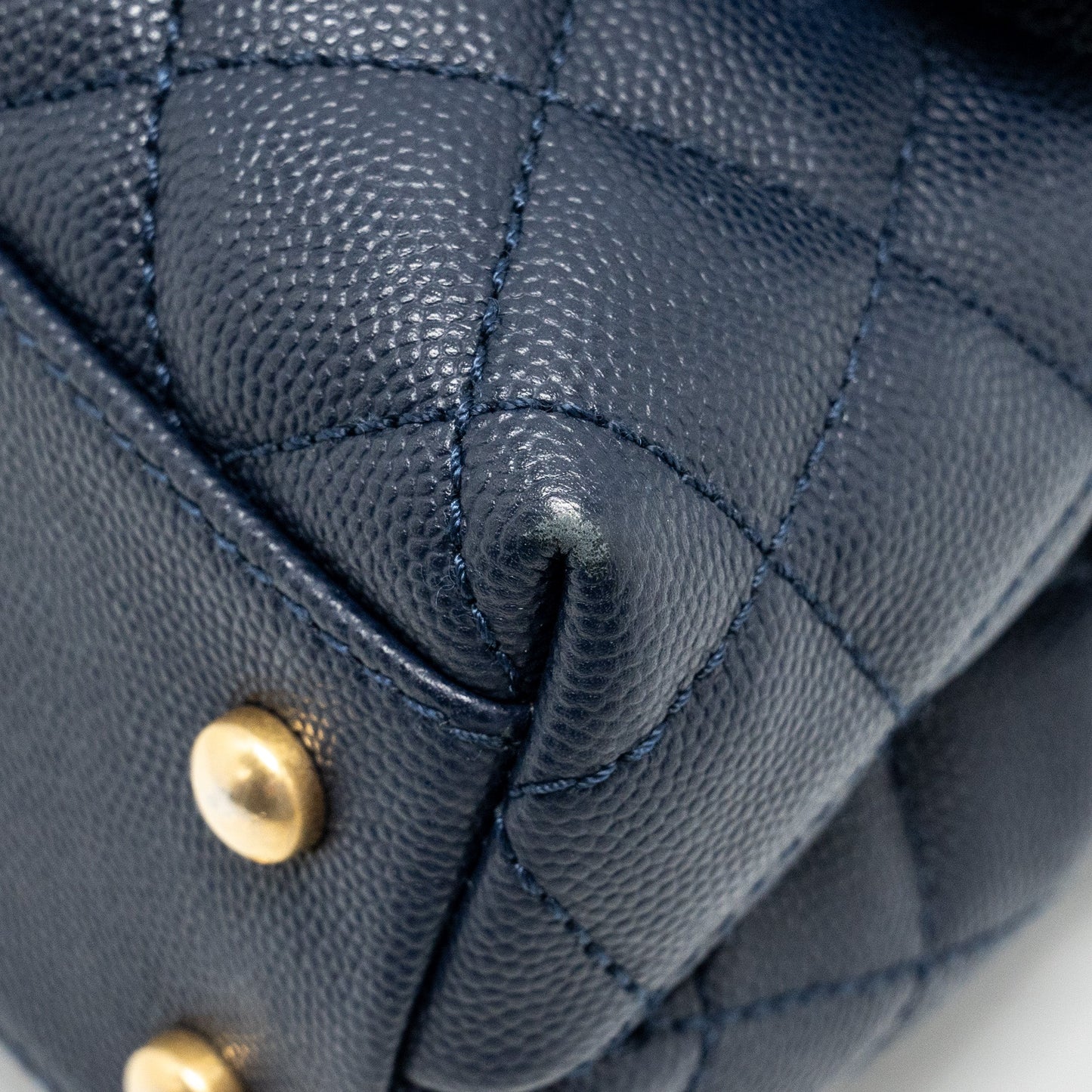Chanel Small Coco Handle Caviar Navy