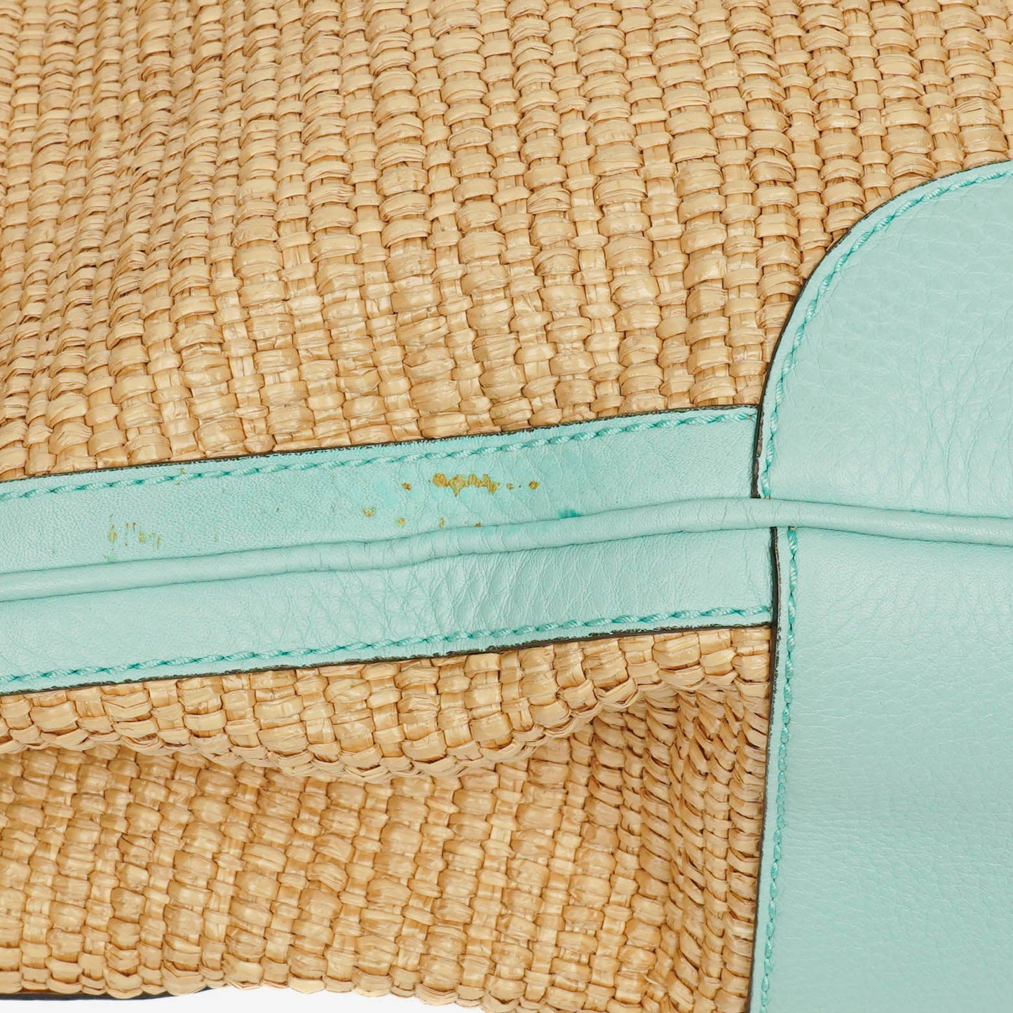 Gucci Woven Straw and Leather Bamboo Shopper Tote Bag