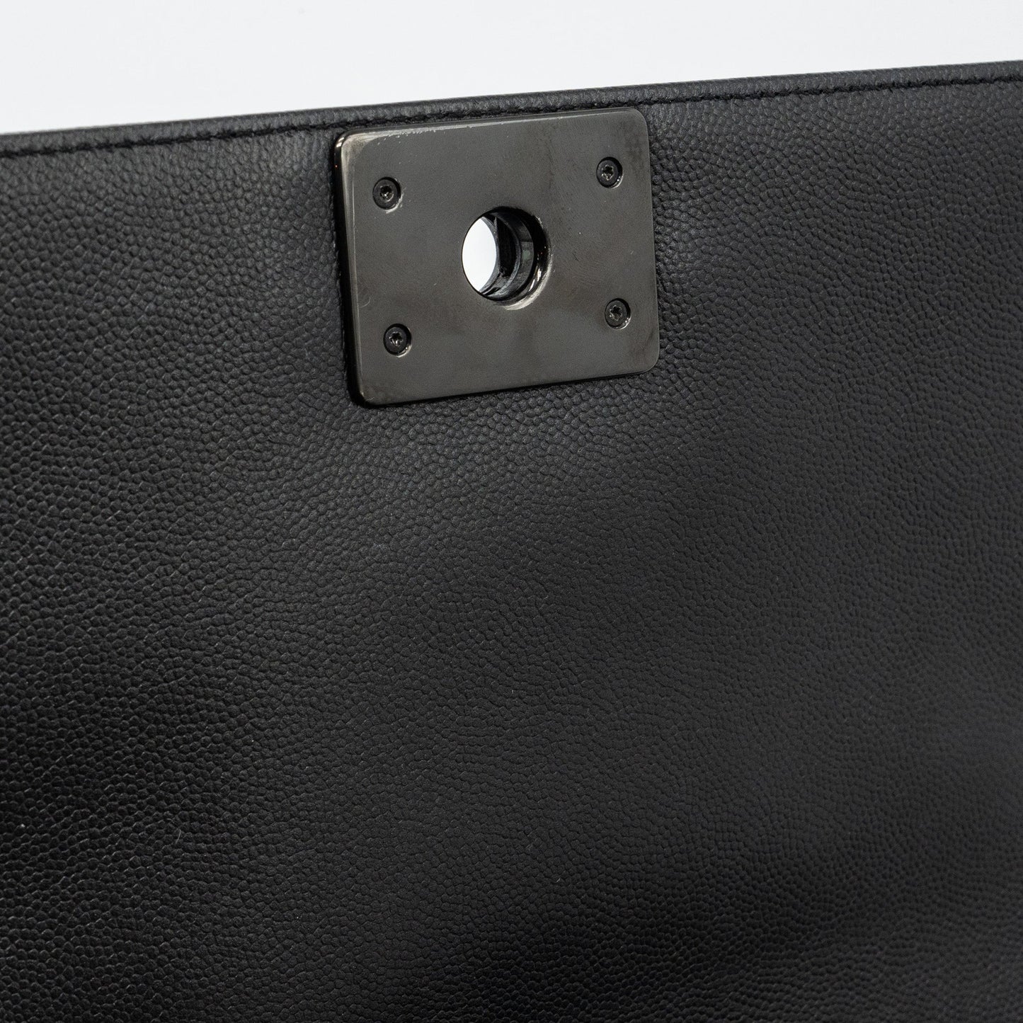 Chanel medium boy bag caviar so black black hardware