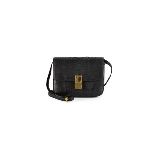 Luxury CELINE Box Python Bag Black