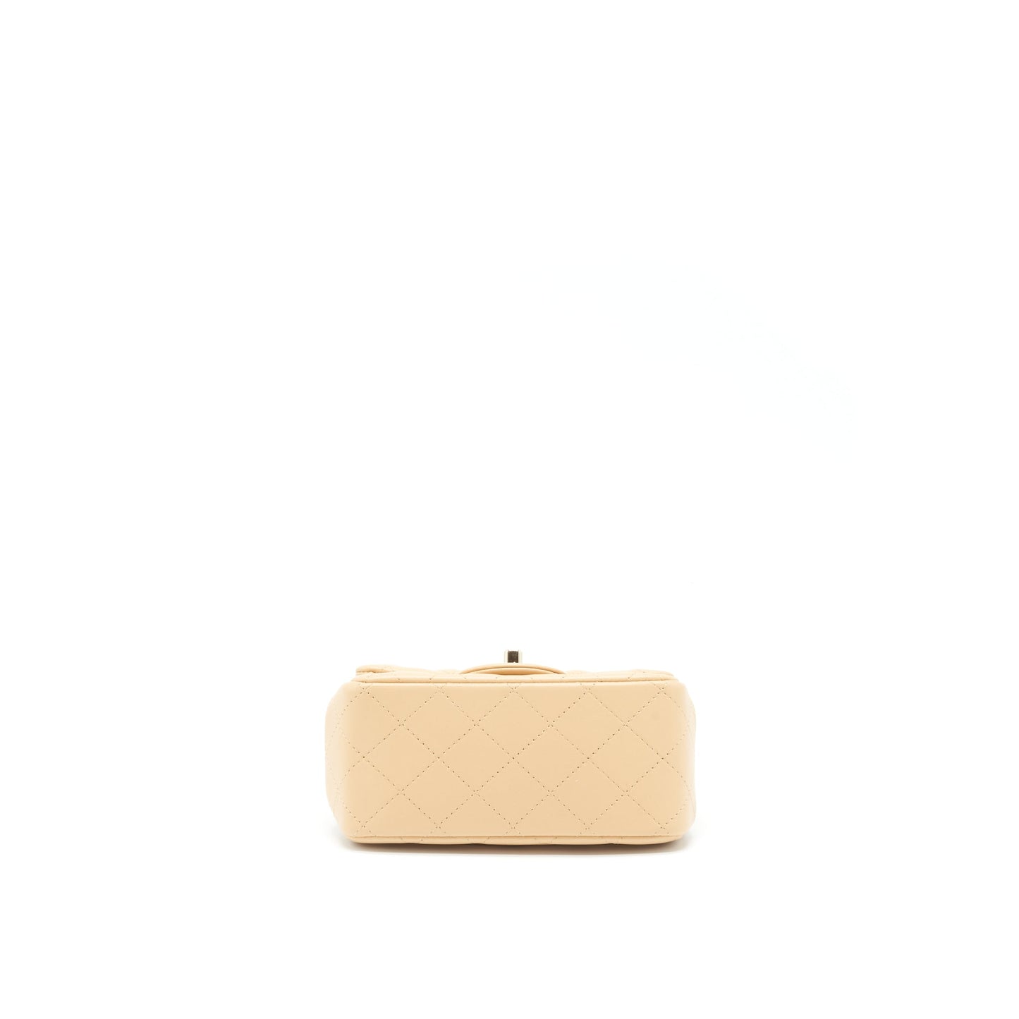 Chanel 22C Mini Square Flap Bag Lambskin Beige L