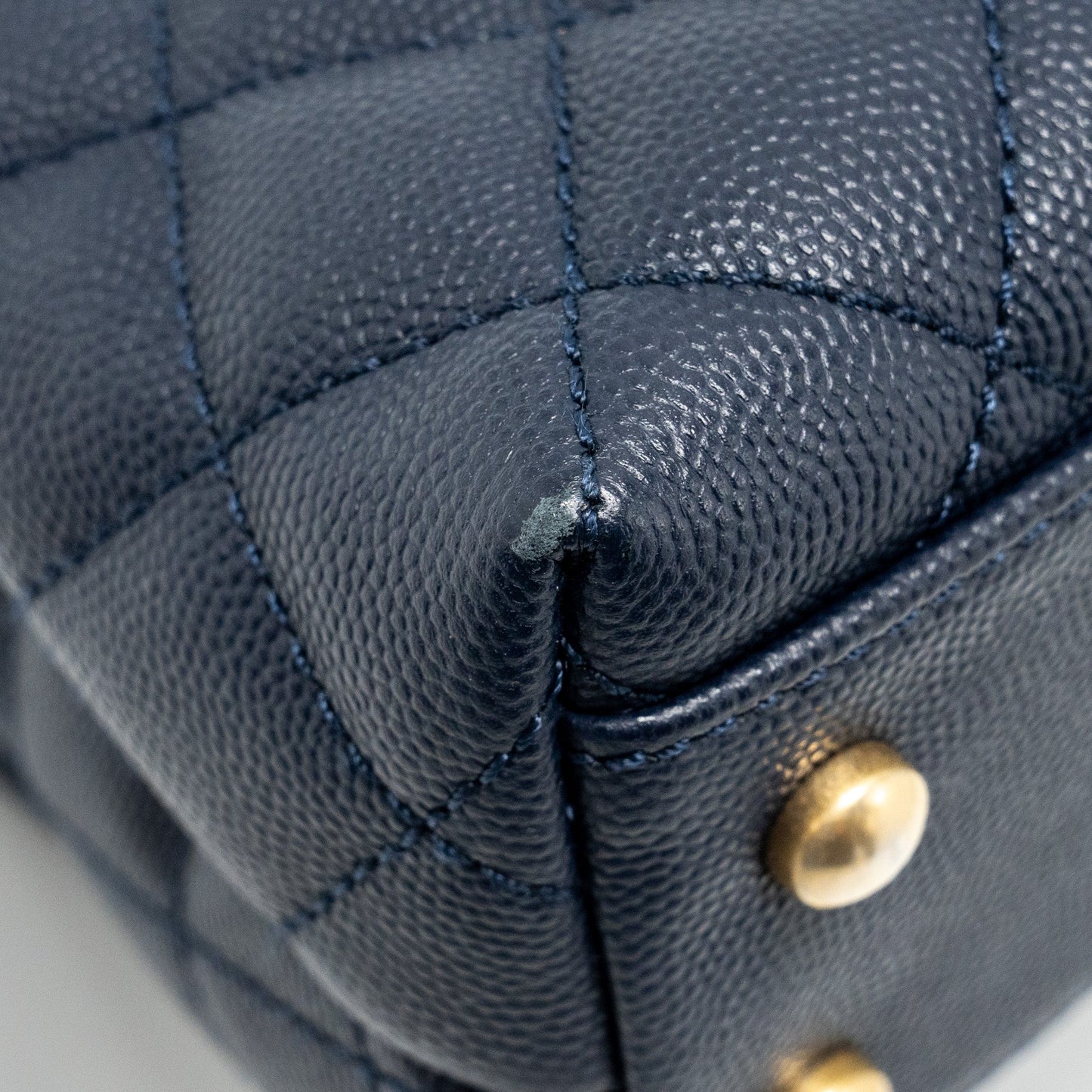 Chanel Small Coco Handle Caviar Navy