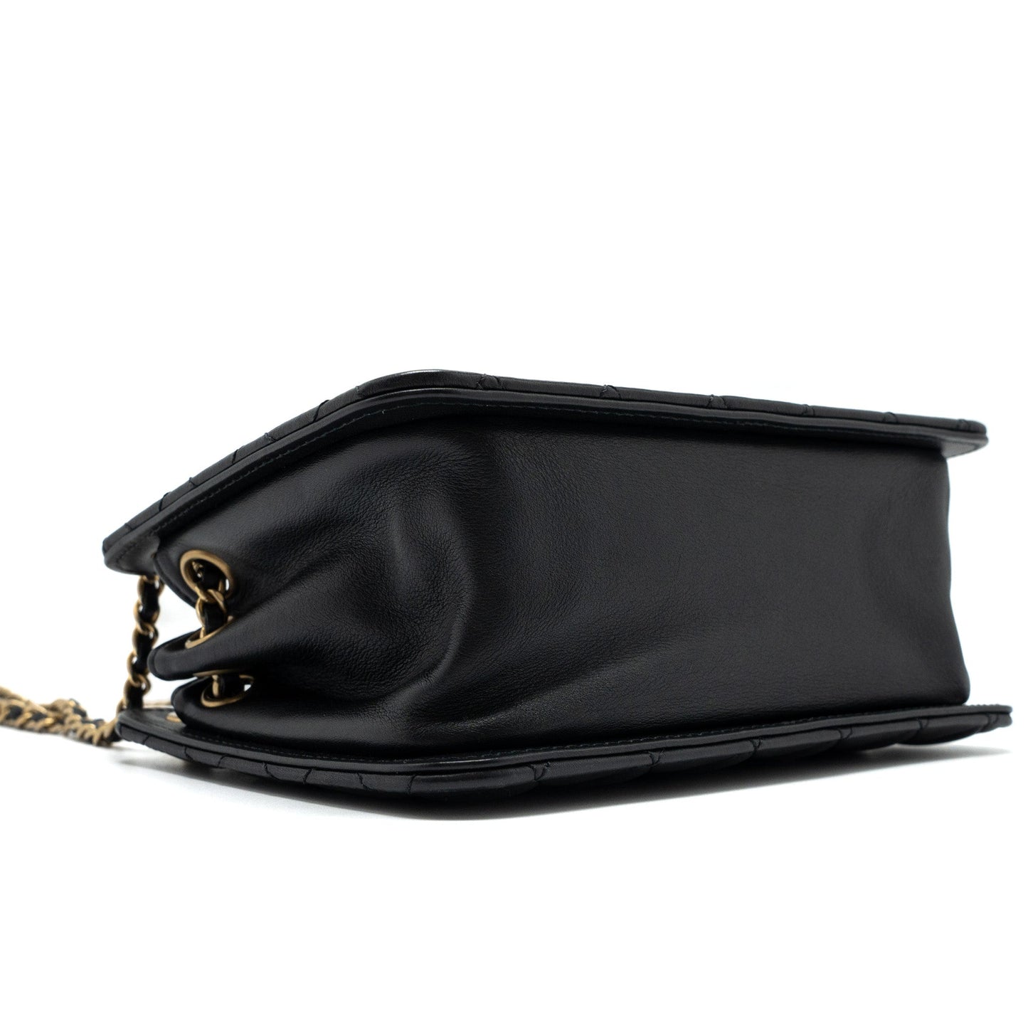 Chanel Giant CC Logo Mini Tote Bag Lambskin Black