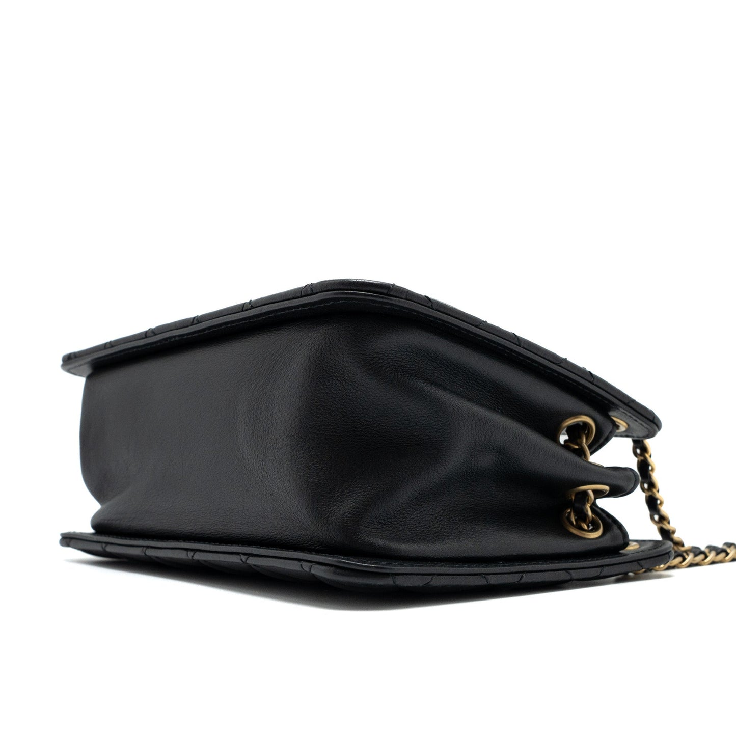 Chanel Giant CC Logo Mini Tote Bag Lambskin Black