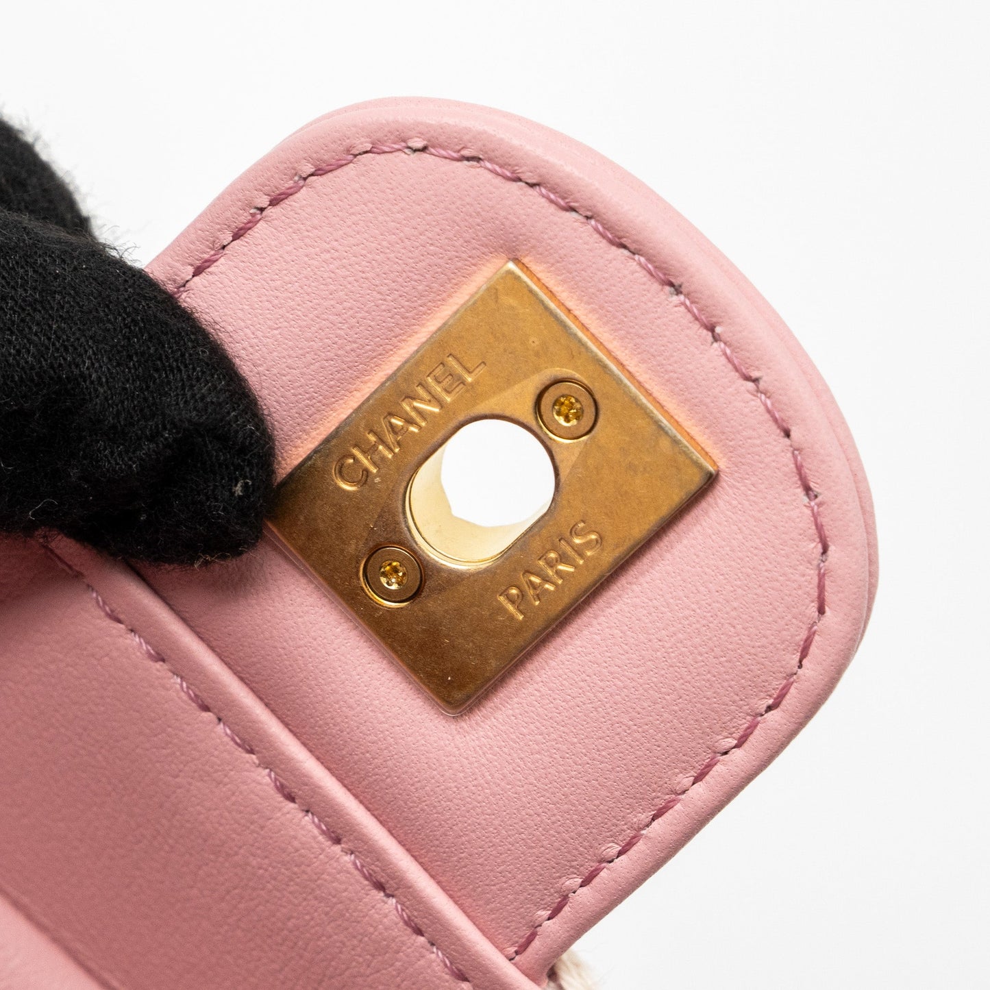 Chanel 23s Top Handle Small Vanity Case With Chain Tweed/lambskin Pink Brushed (Microchip)