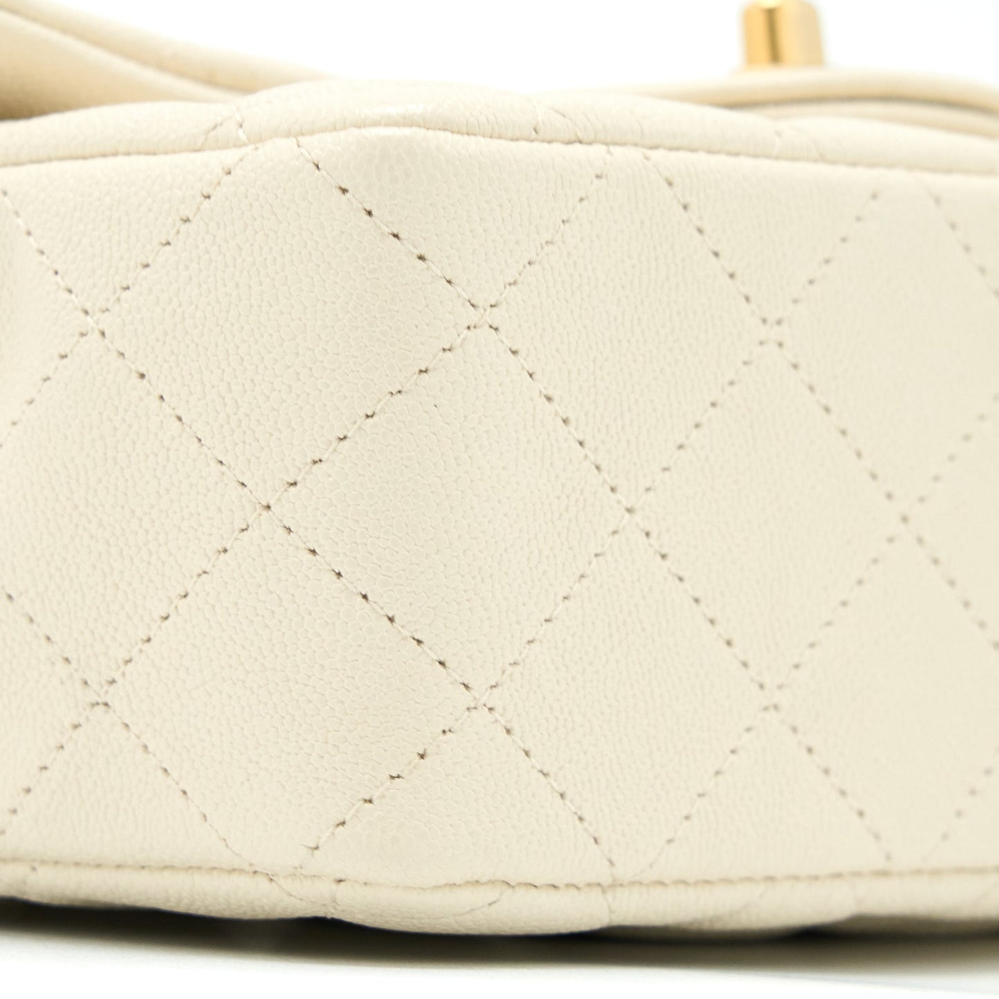 Chanel Top Handle Mini Rectangular Grained Calfskin Light Beige Brushed