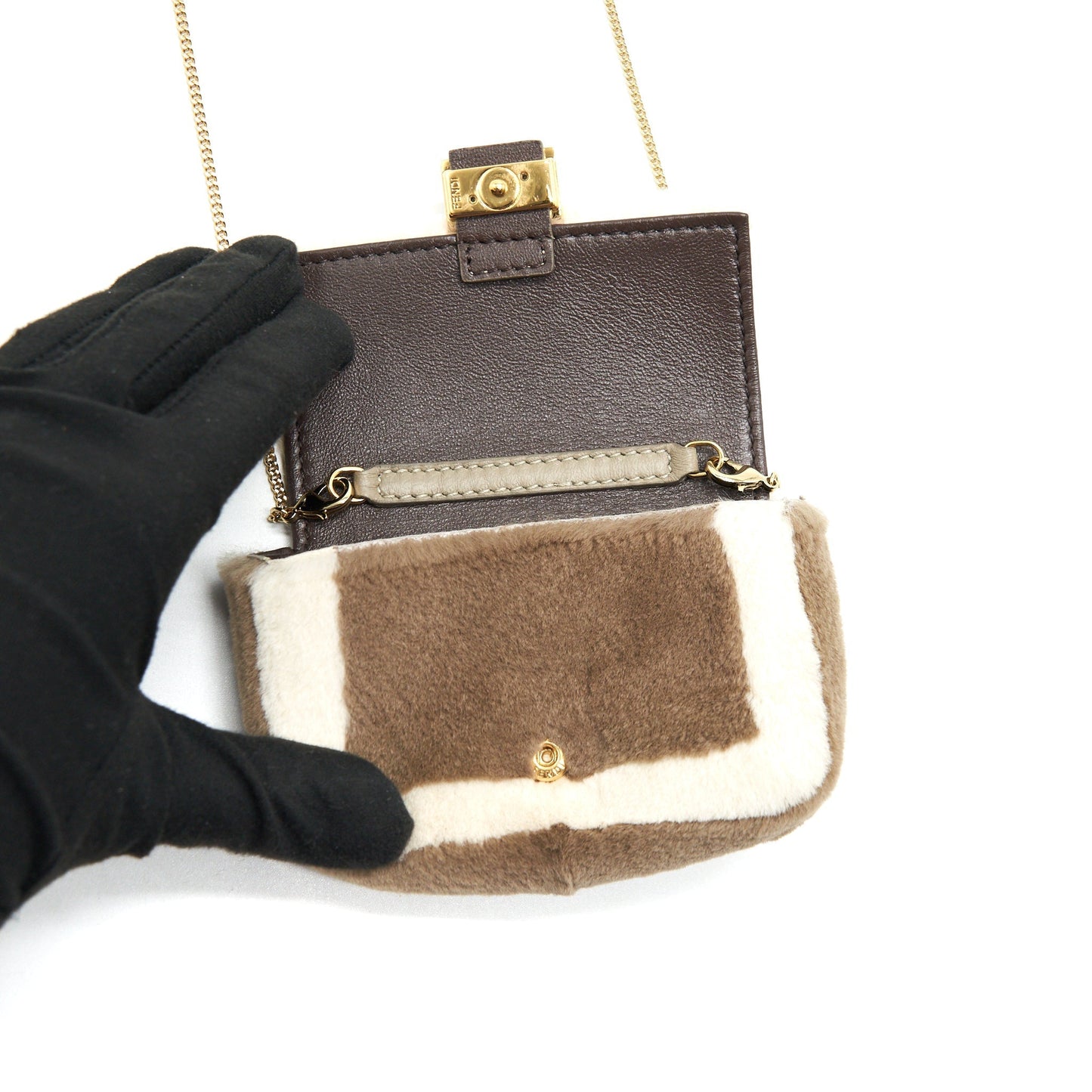 FENDI Nano Baguette Brown Mink Charm