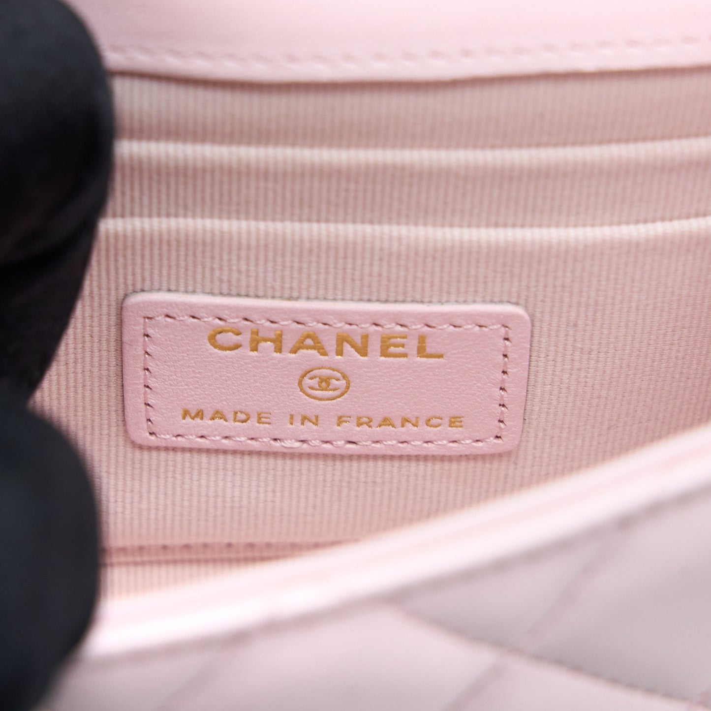 Chanel Top Handle Mini Flap Bag with Chain Lambskin Light Pink L