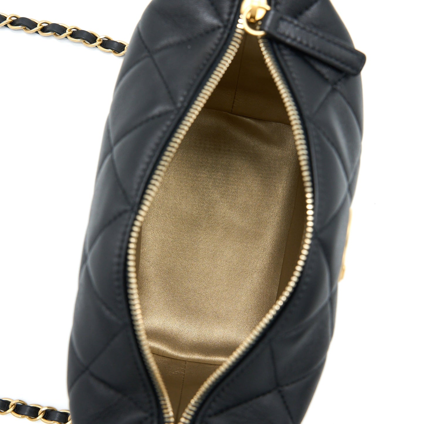 Chanel 22S Detail Handle Hobo Crossbody Bag Lambskin Black (Microchip)