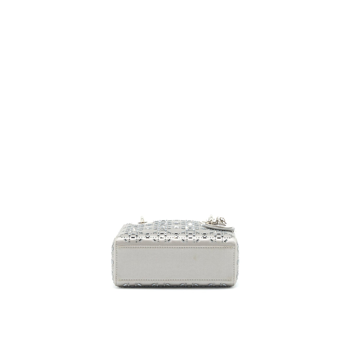 Dior Mini Lady Dior Satin Crystal Cannage Grey