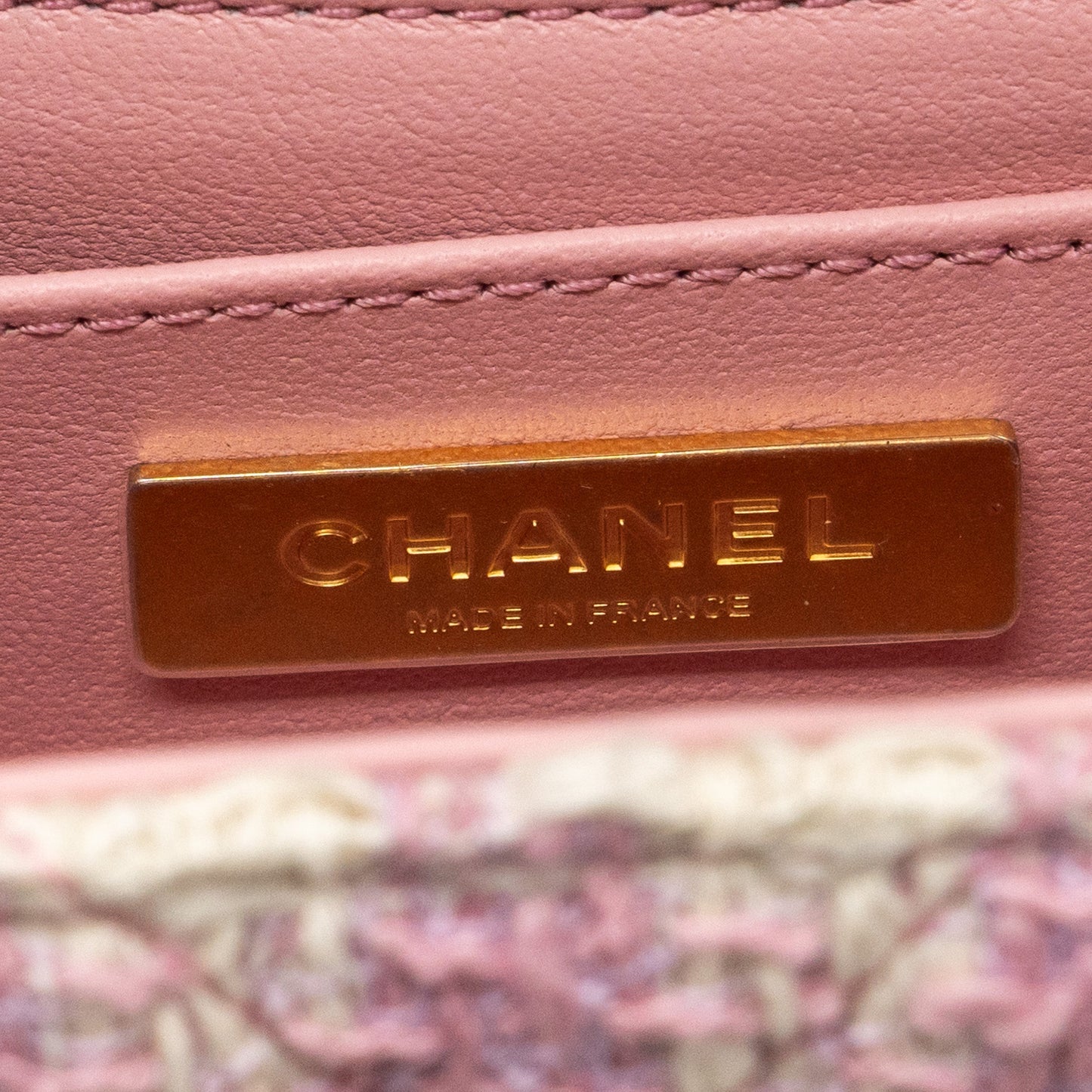 Chanel 23s Top Handle Small Vanity Case With Chain Tweed/lambskin Pink Brushed (Microchip)