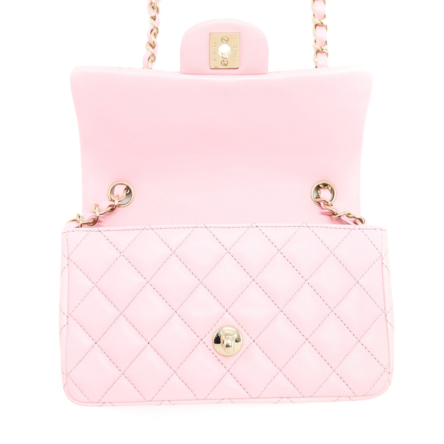 Chanel 21s Mini Rectangular Flap Bag Lambskin Pink L