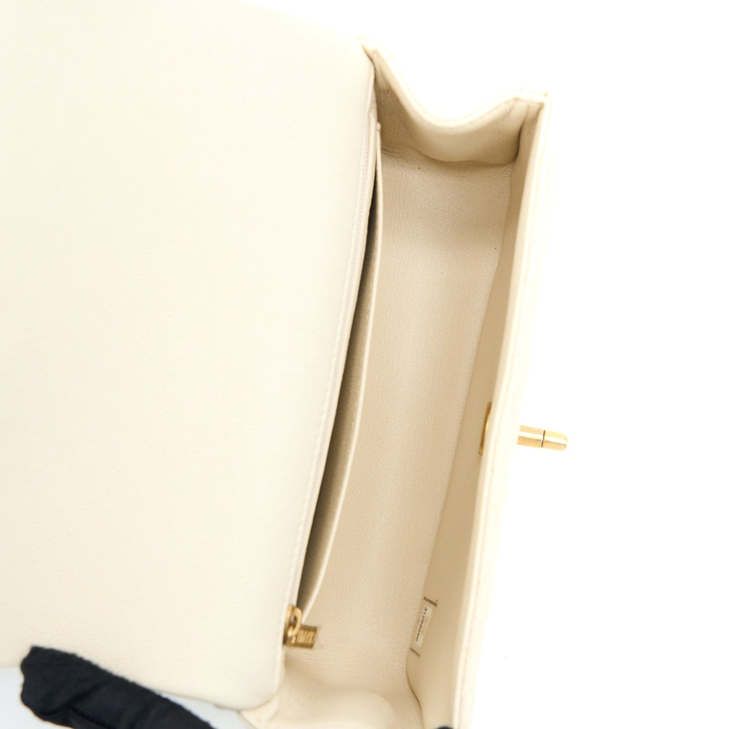 Chanel Top Handle Mini Rectangular Grained Calfskin Light Beige Brushed