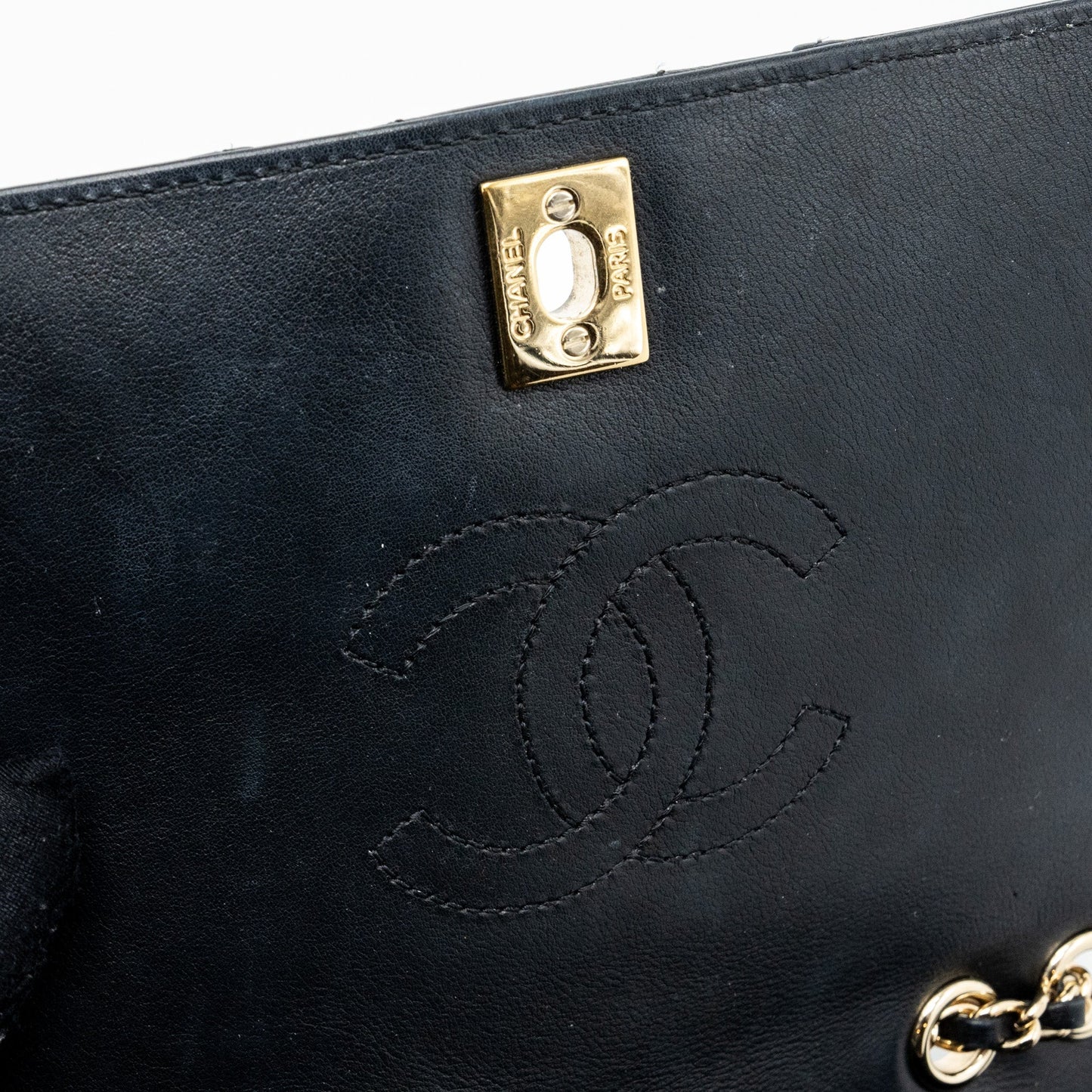 Chanel Chevron Flap Bag Calfskin Black